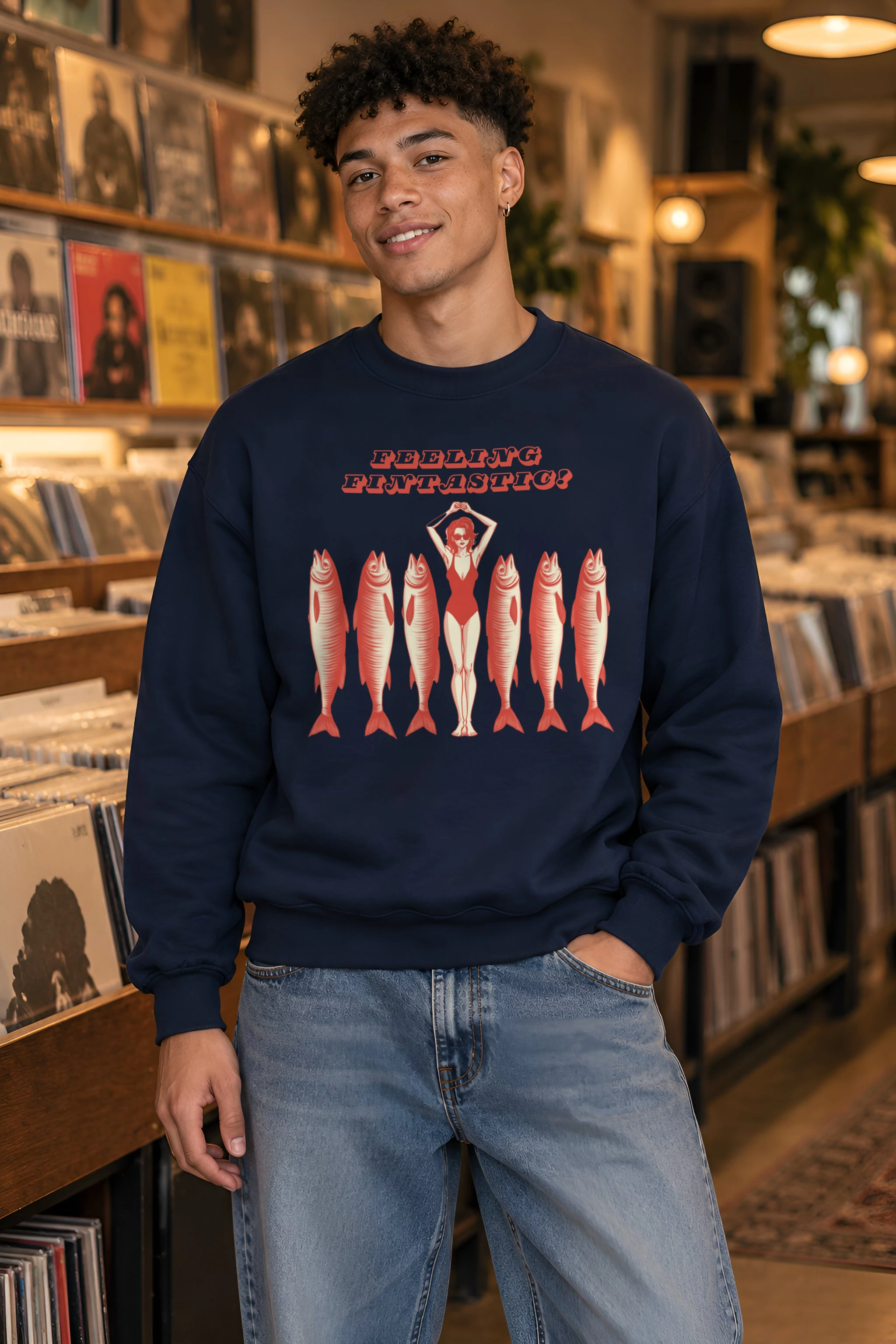 "Feeling Fintastic" 1 Crewneck Sweatshirt
