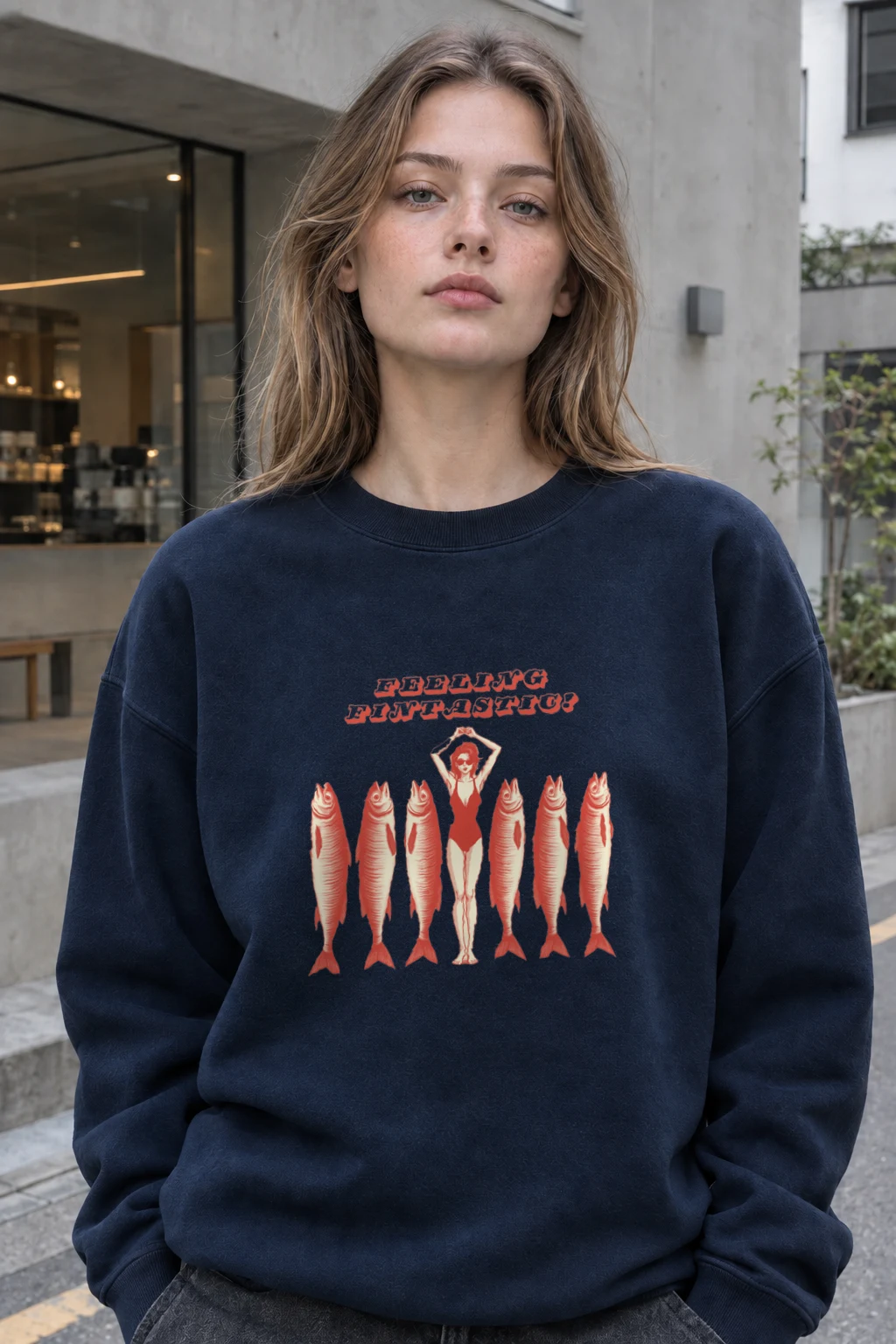 "Feeling Fintastic" Heavy Blend Unisex Crewneck Sweatshirt | Gildan 18000