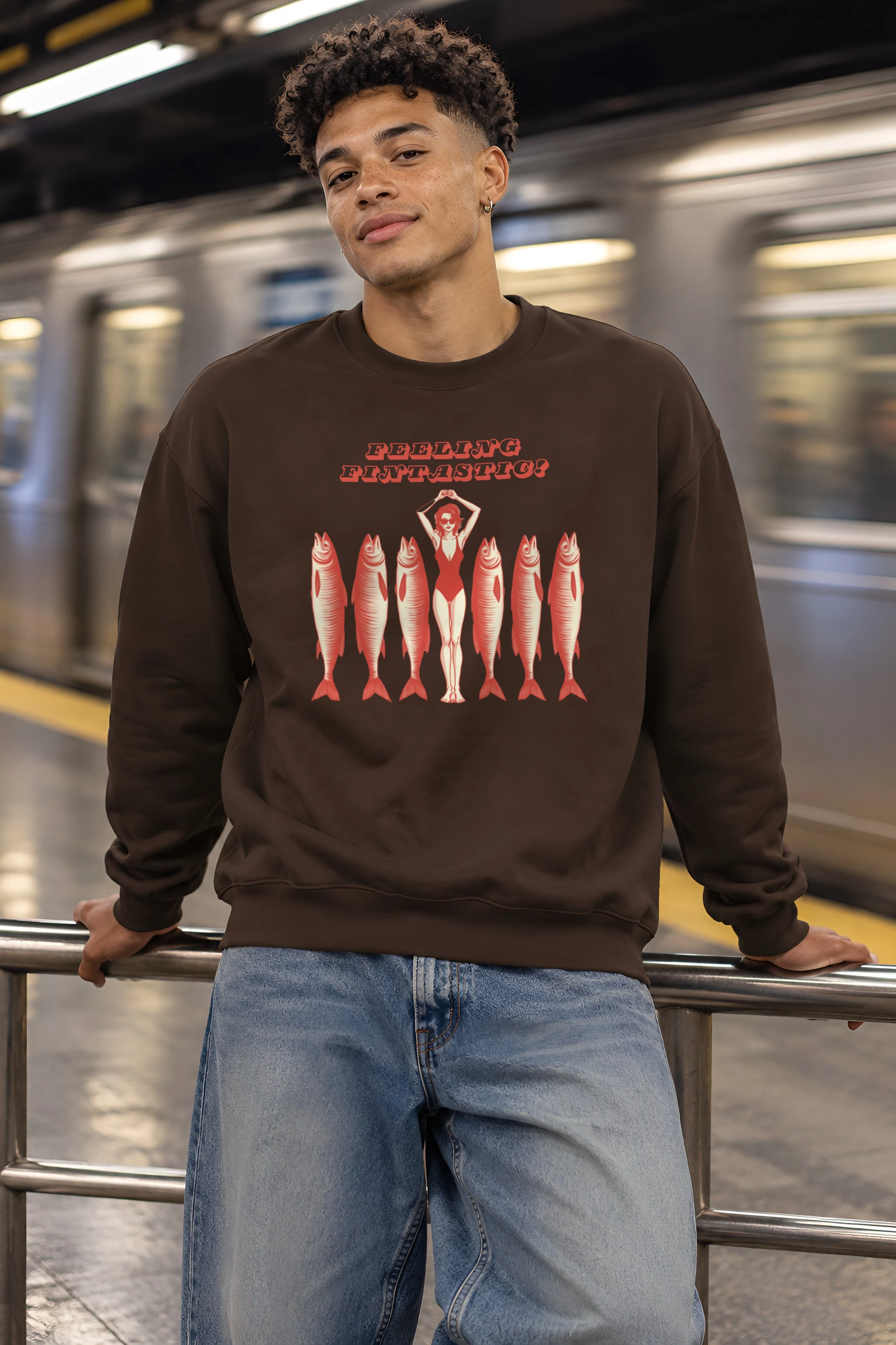 "Feeling Fintastic" 1 Crewneck Sweatshirt