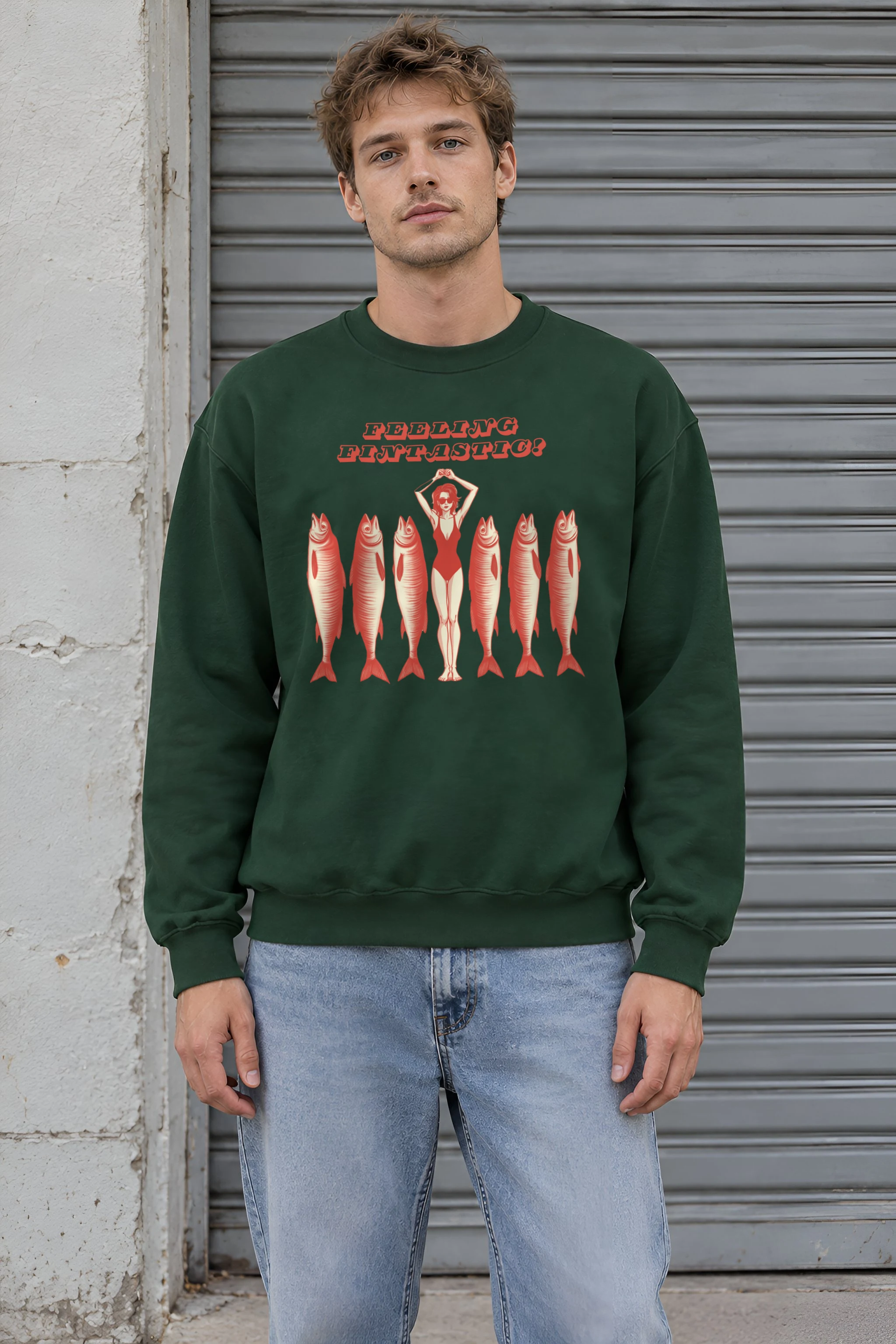 "Feeling Fintastic" 1 Crewneck Sweatshirt
