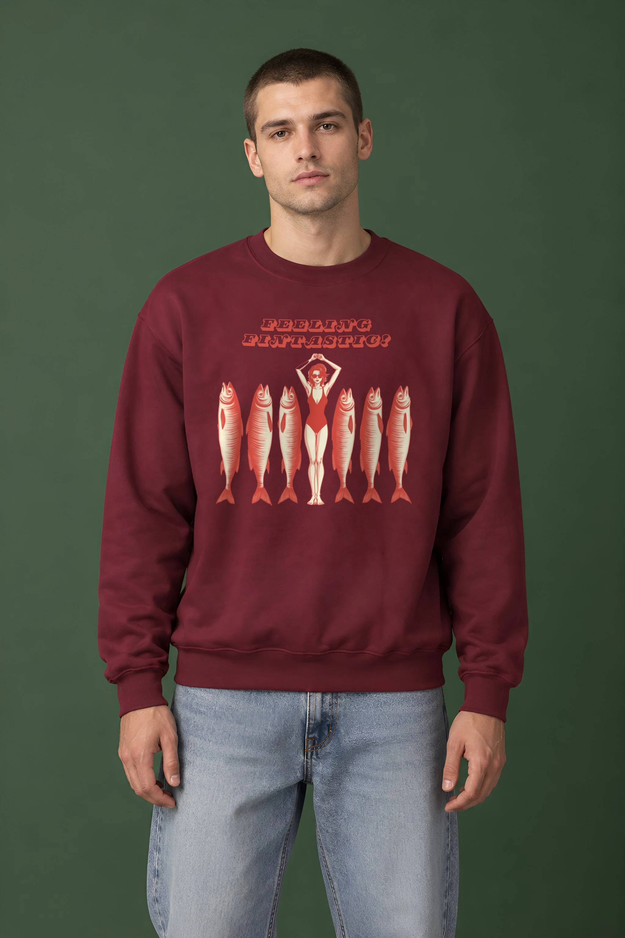 "Feeling Fintastic" 1 Crewneck Sweatshirt