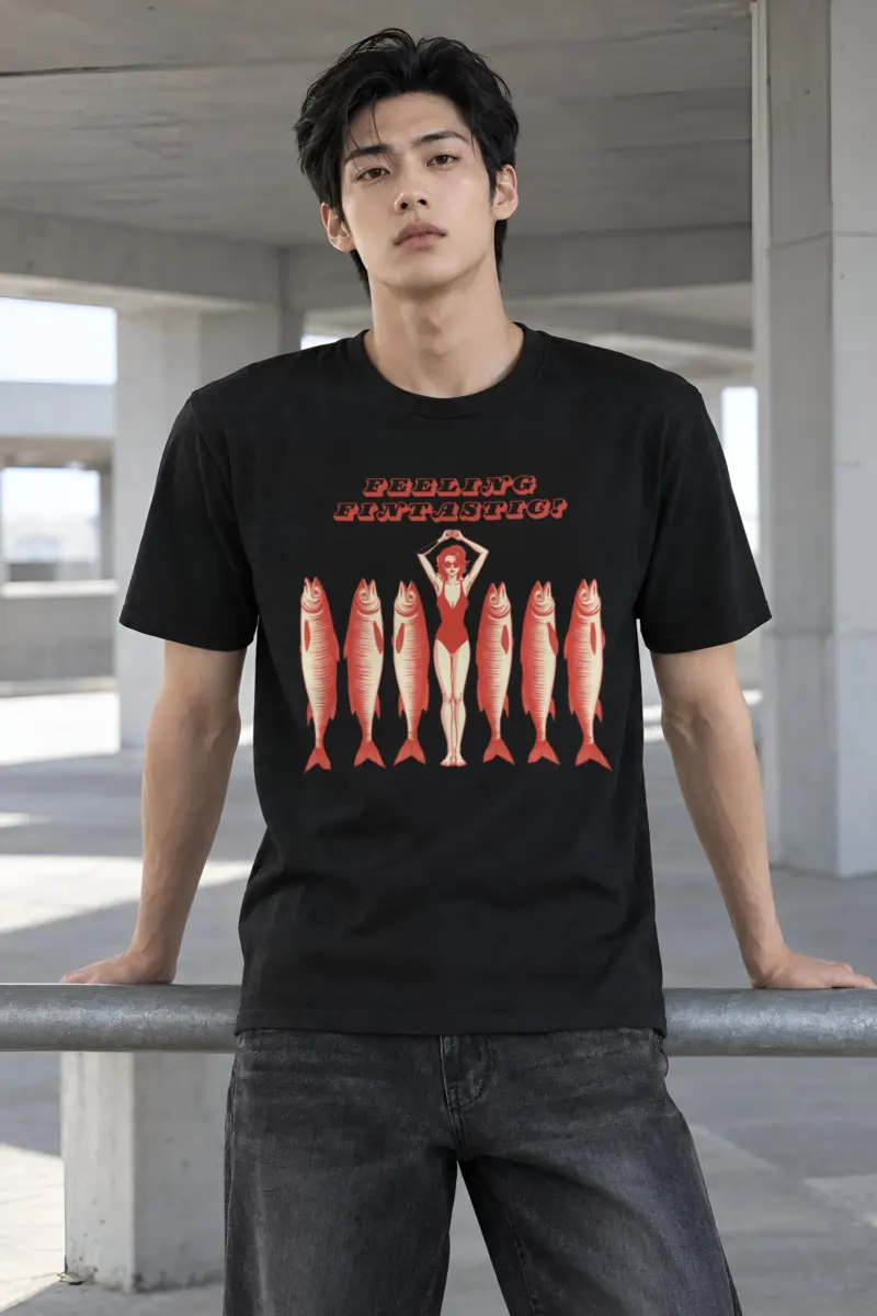 "Feeling Fintastic" Heavyweight Unisex Crewneck T-shirt