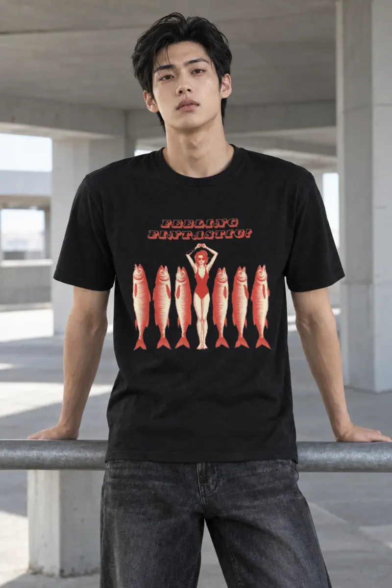 "Feeling Fintastic" Heavyweight Unisex Crewneck T-shirt