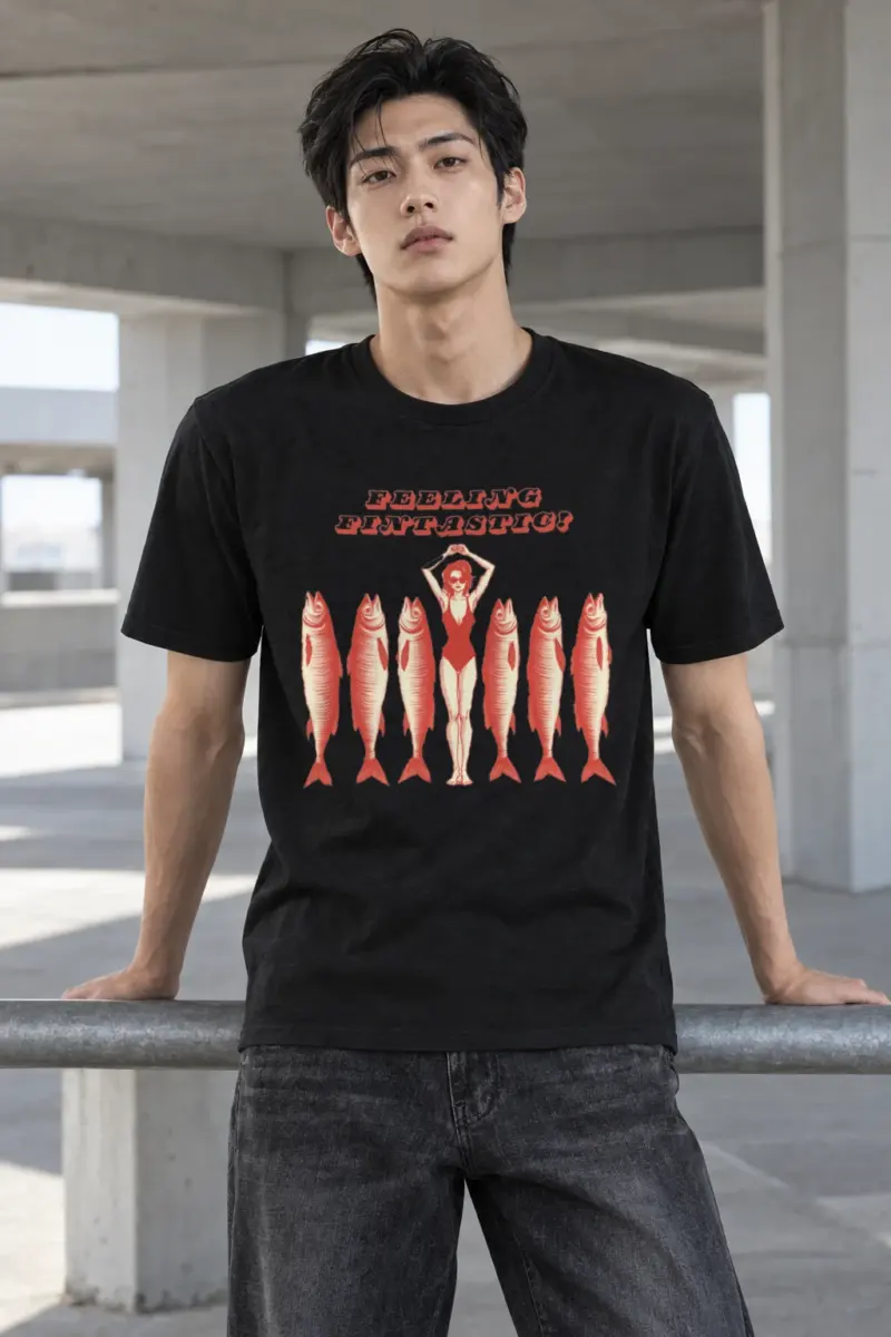 "Feeling Fintastic" Heavyweight Unisex Crewneck T-shirt
