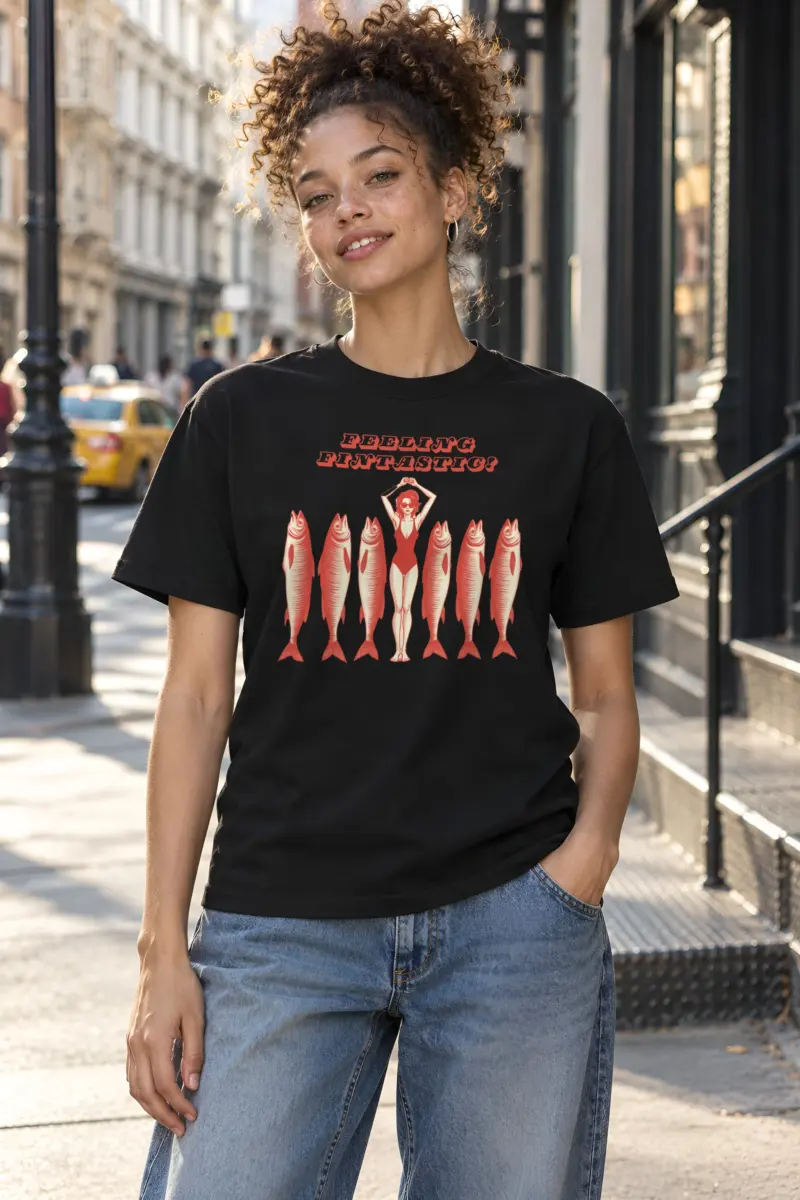 "Feeling Fintastic" Heavyweight Unisex Crewneck T-shirt