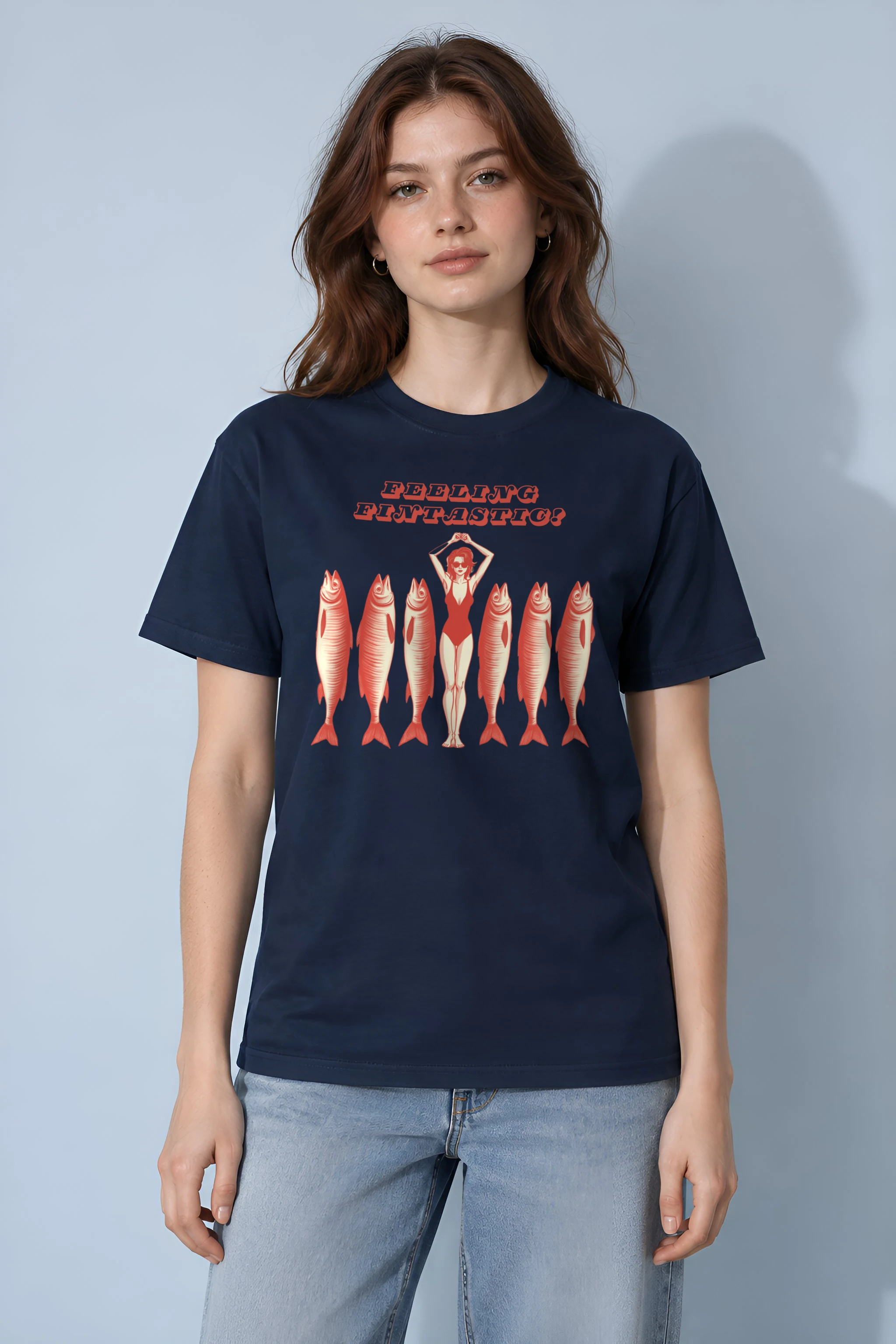 "Feeling Fintastic" Heavyweight Unisex Crewneck T-shirt
