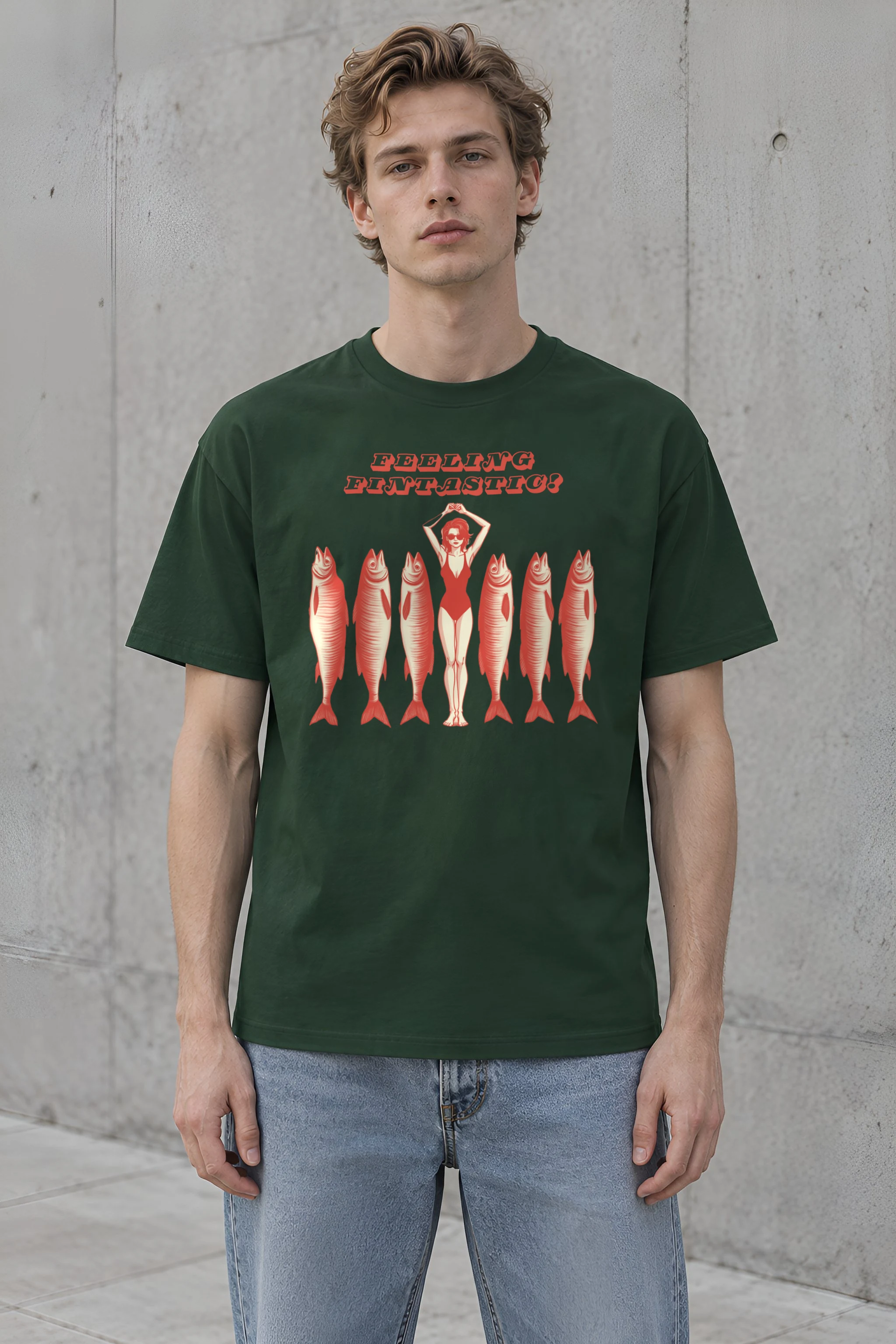 "Feeling Fintastic" Heavyweight Unisex Crewneck T-shirt