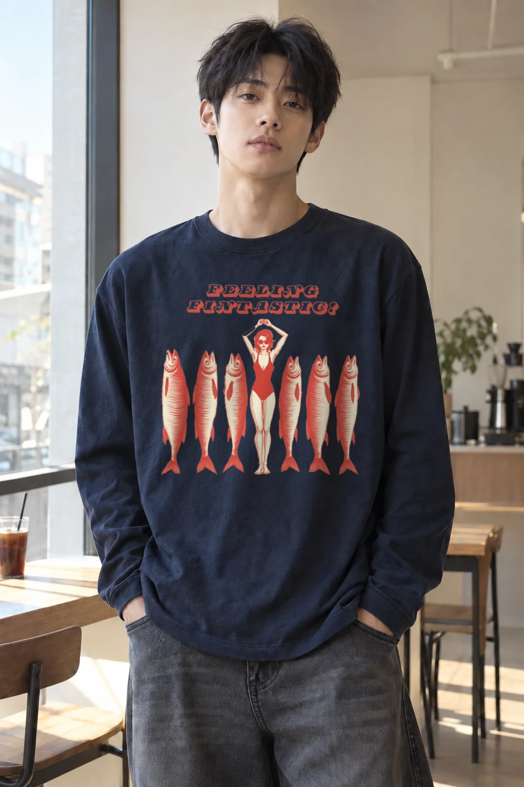 "Feeling Fintastic" Unisex Longsleeve T-shirt | Gildan 2400