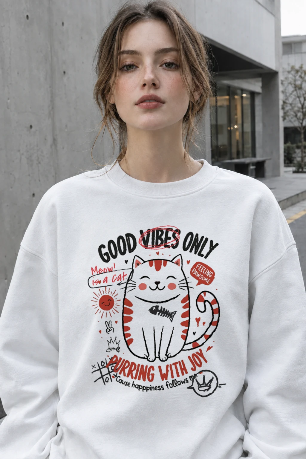"Feeling Pawsome" Heavy Blend Unisex Crewneck Sweatshirt | Gildan 18000