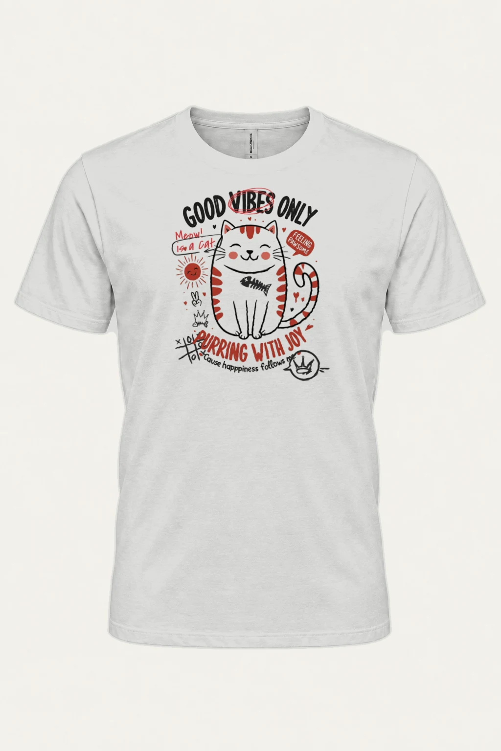 "Feeling Pawsome" Heavyweight Unisex Crewneck T-shirt | Gildan 5000