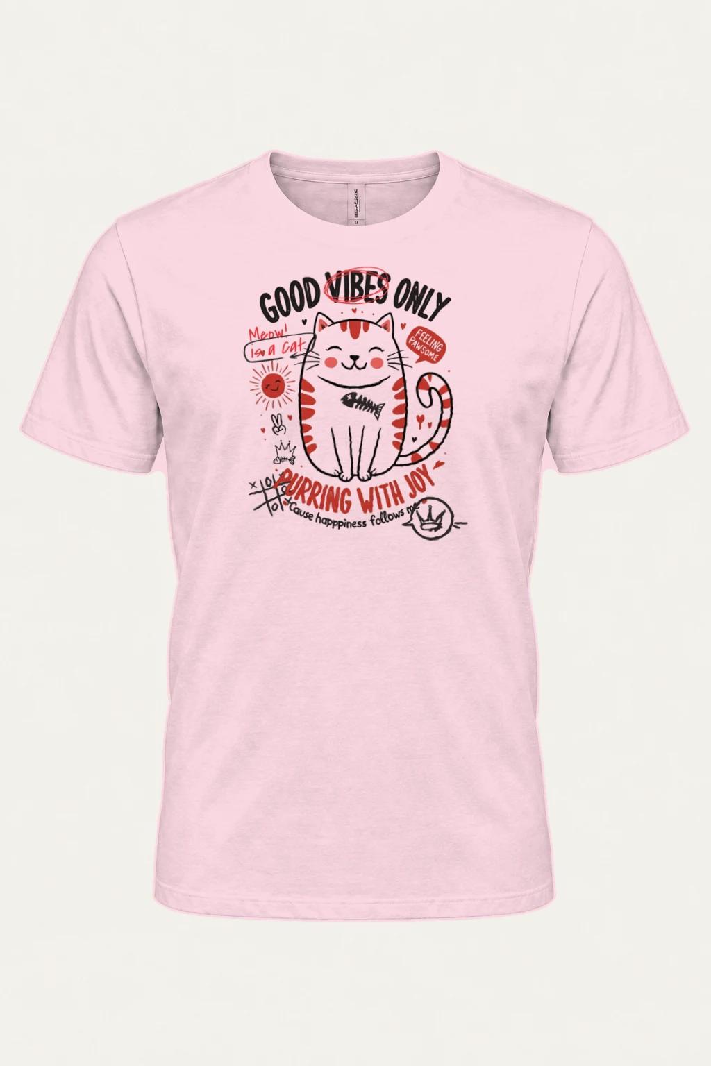 "Feeling Pawsome" Heavyweight Unisex Crewneck T-shirt | Gildan 5000