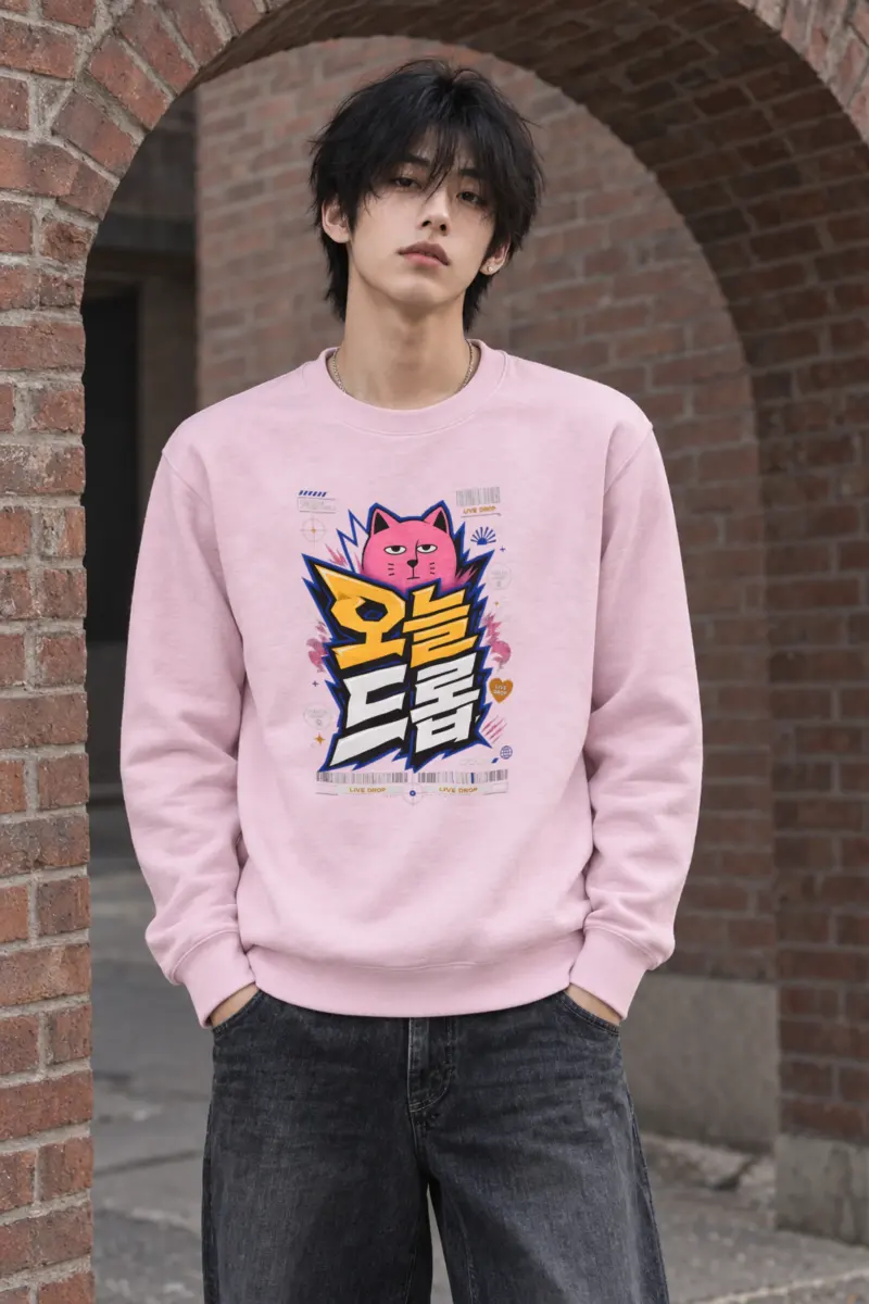 "Feline Lightning Graphic" Heavy Blend Unisex Crewneck Sweatshirt