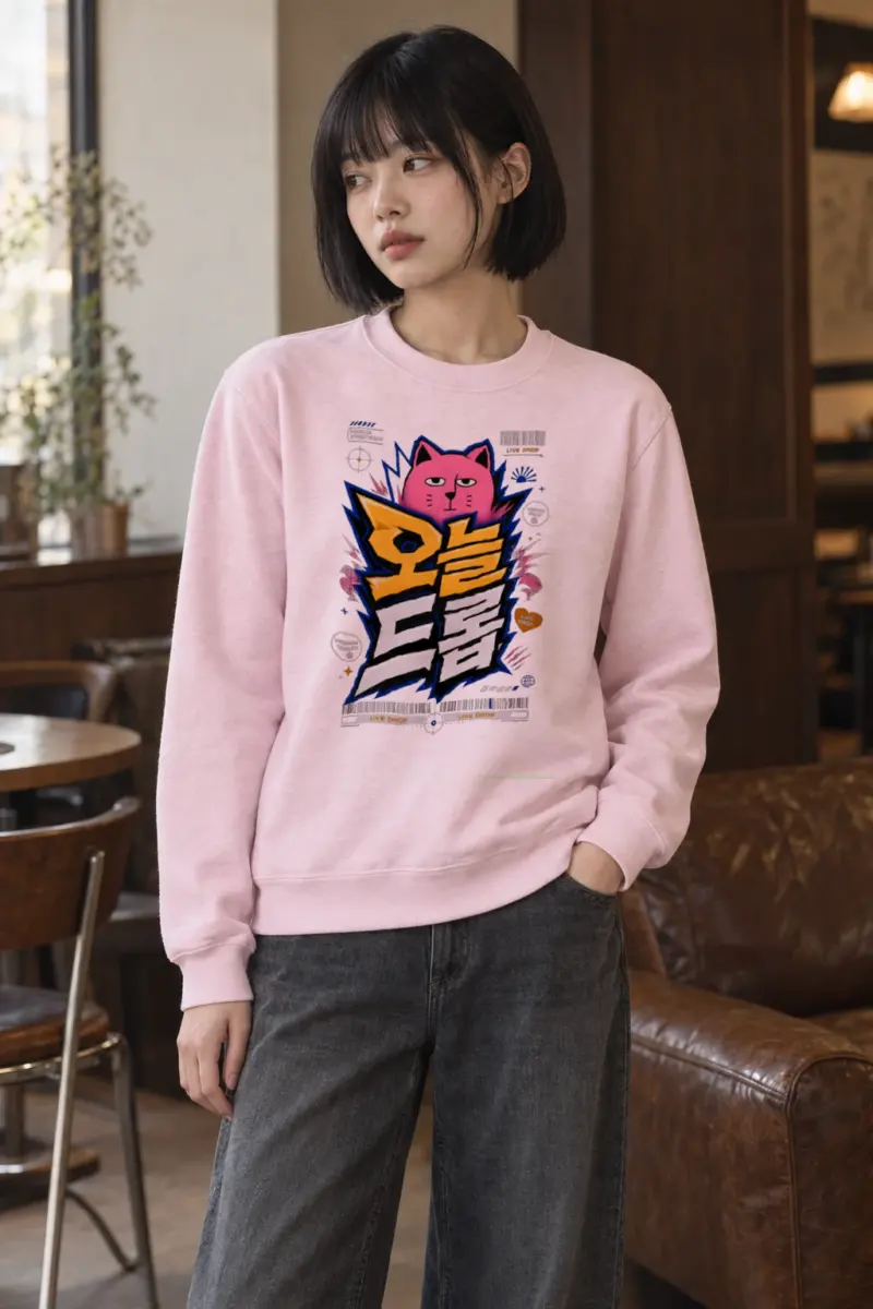 "Feline Lightning Graphic" Heavy Blend Unisex Crewneck Sweatshirt
