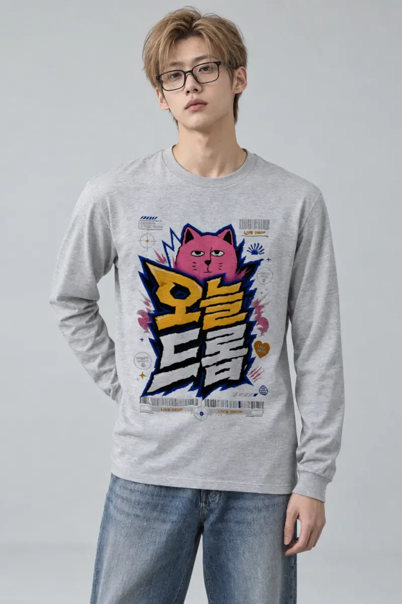 "Feline Lightning Graphic" Unisex Longsleeve T-shirt | Gildan 2400