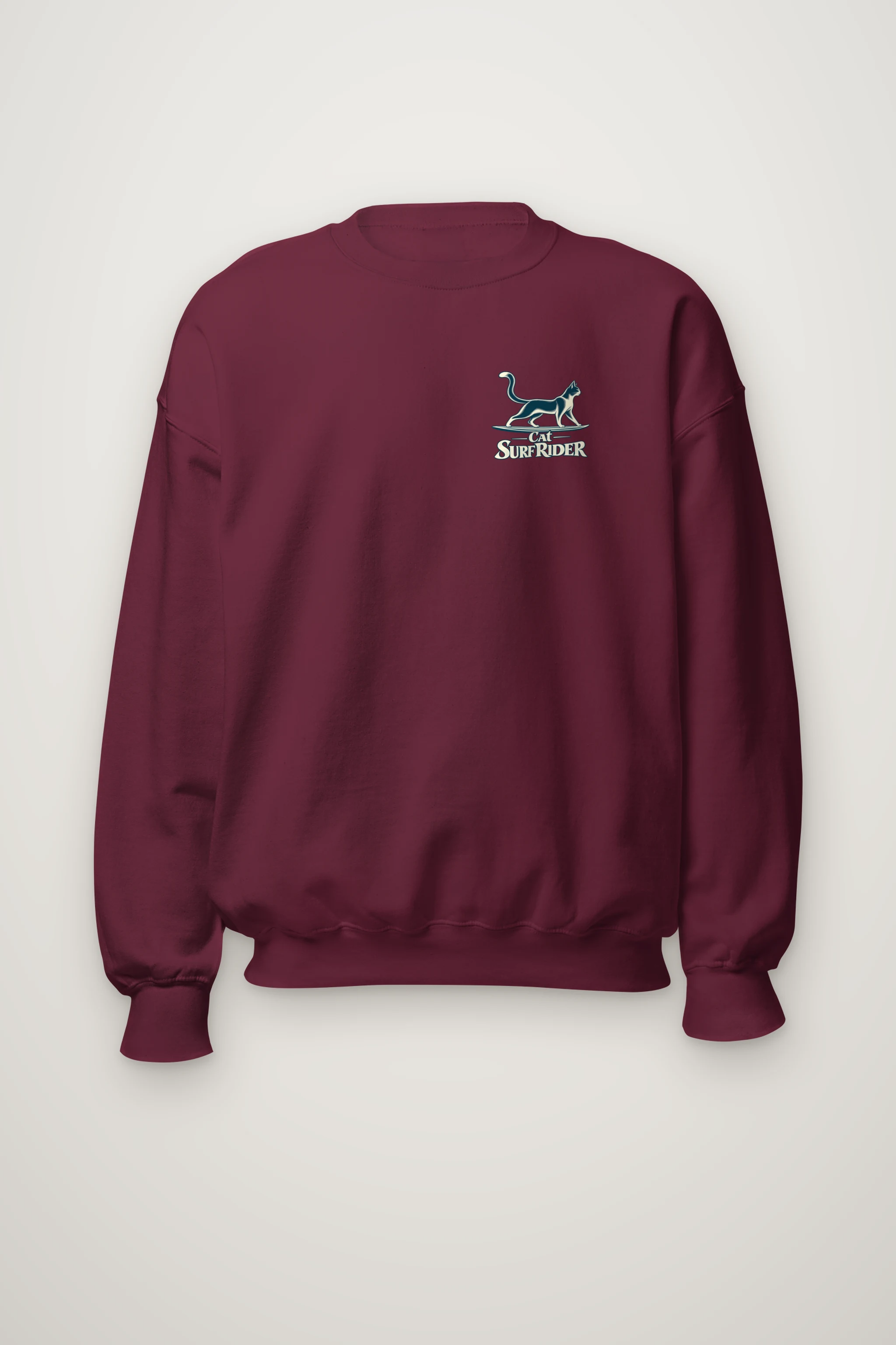 "Feline On Surfboard" Heavy Blend Unisex Crewneck Sweatshirt
