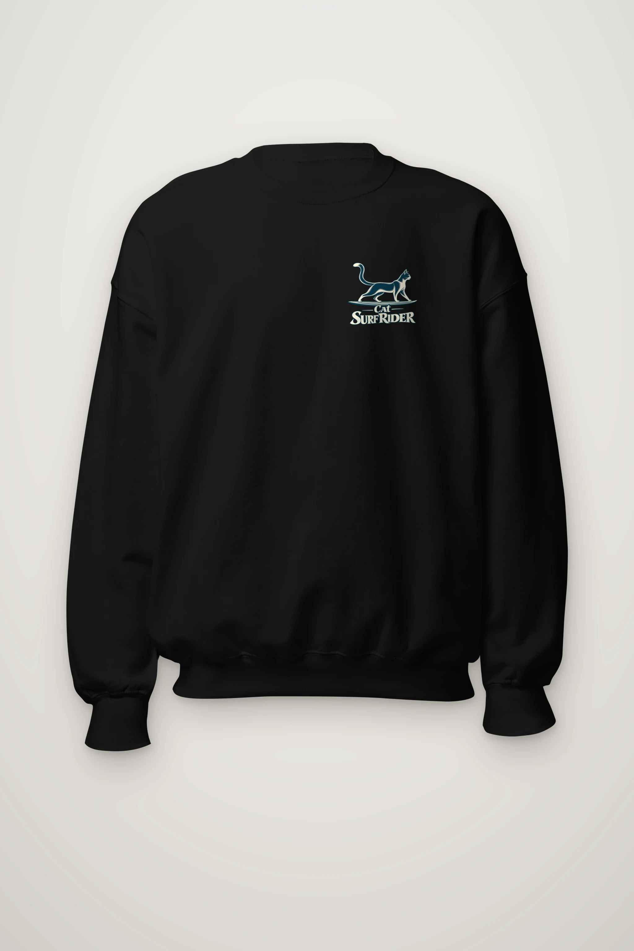"Feline On Surfboard" Heavy Blend Unisex Crewneck Sweatshirt