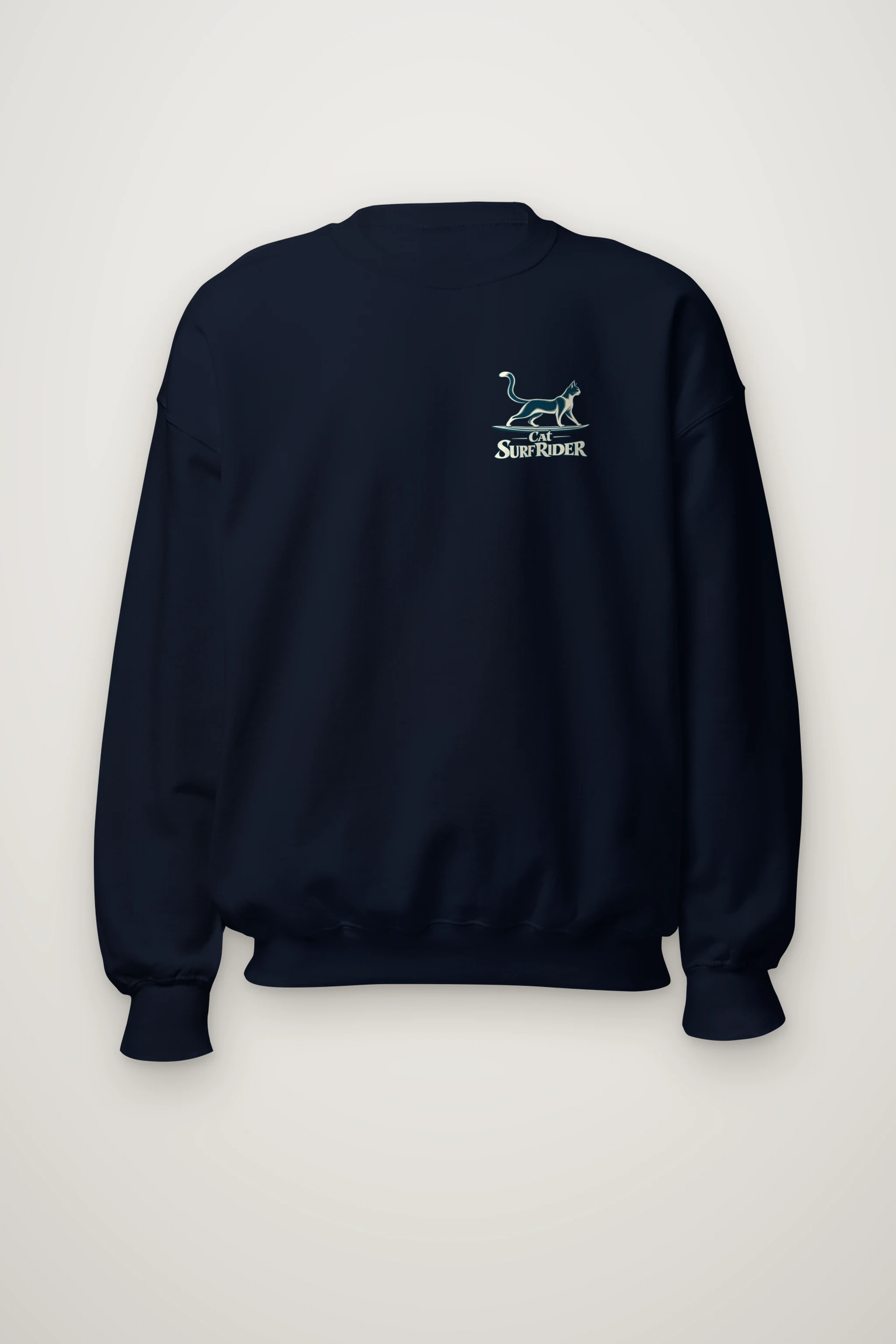 "Feline On Surfboard" Heavy Blend Unisex Crewneck Sweatshirt