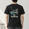"Feline On Surfboard" Heavyweight Unisex Crewneck T-shirt | Gildan 5000