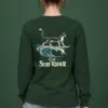 "Feline On Surfboard" Unisex Longsleeve T-shirt