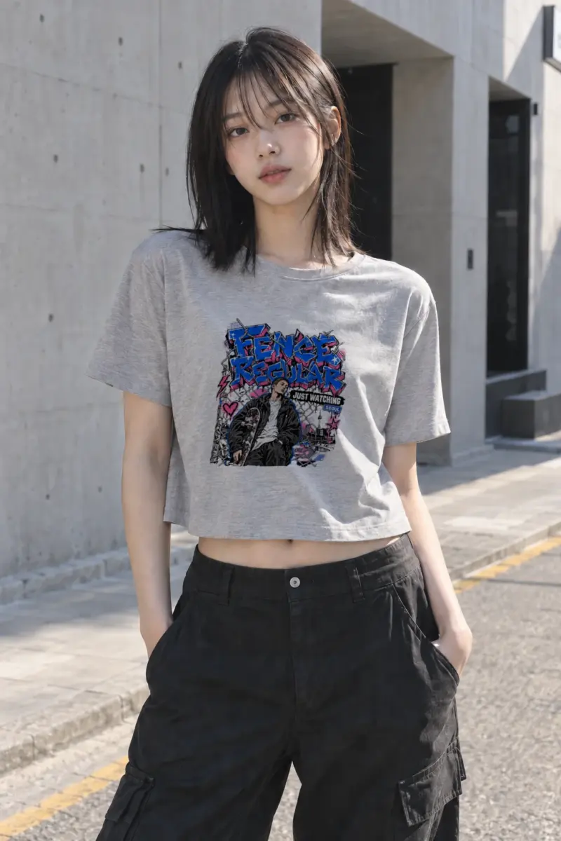 "Fence Regular Seoul" Women's Crop Tee