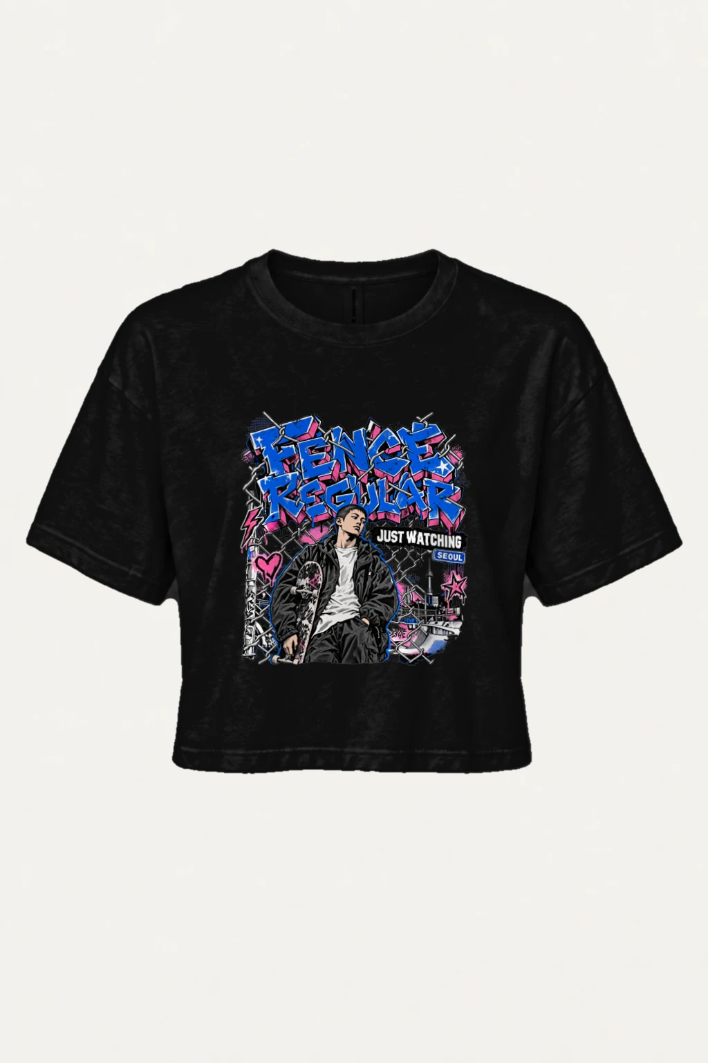 "Fence Regular Seoul" Women's Crop Tee