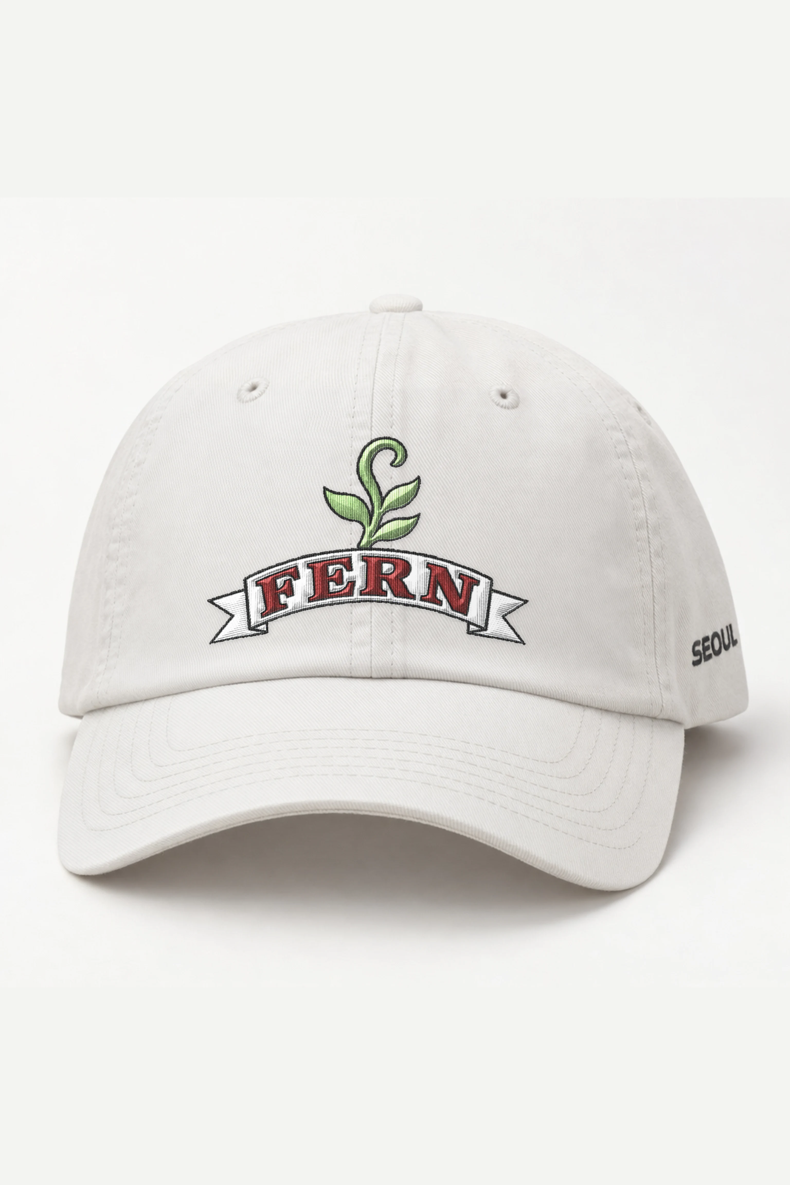 "Fern Banner" Classic Dad Hat · Embroidered — white/cap-front