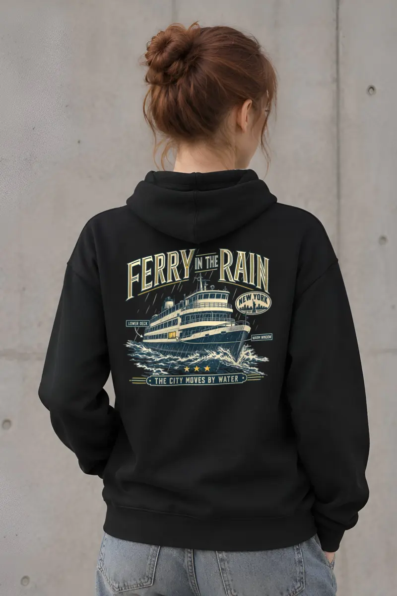 "Ferry in the Rain" Heavy Blend Unisex Pullover Hoodie
