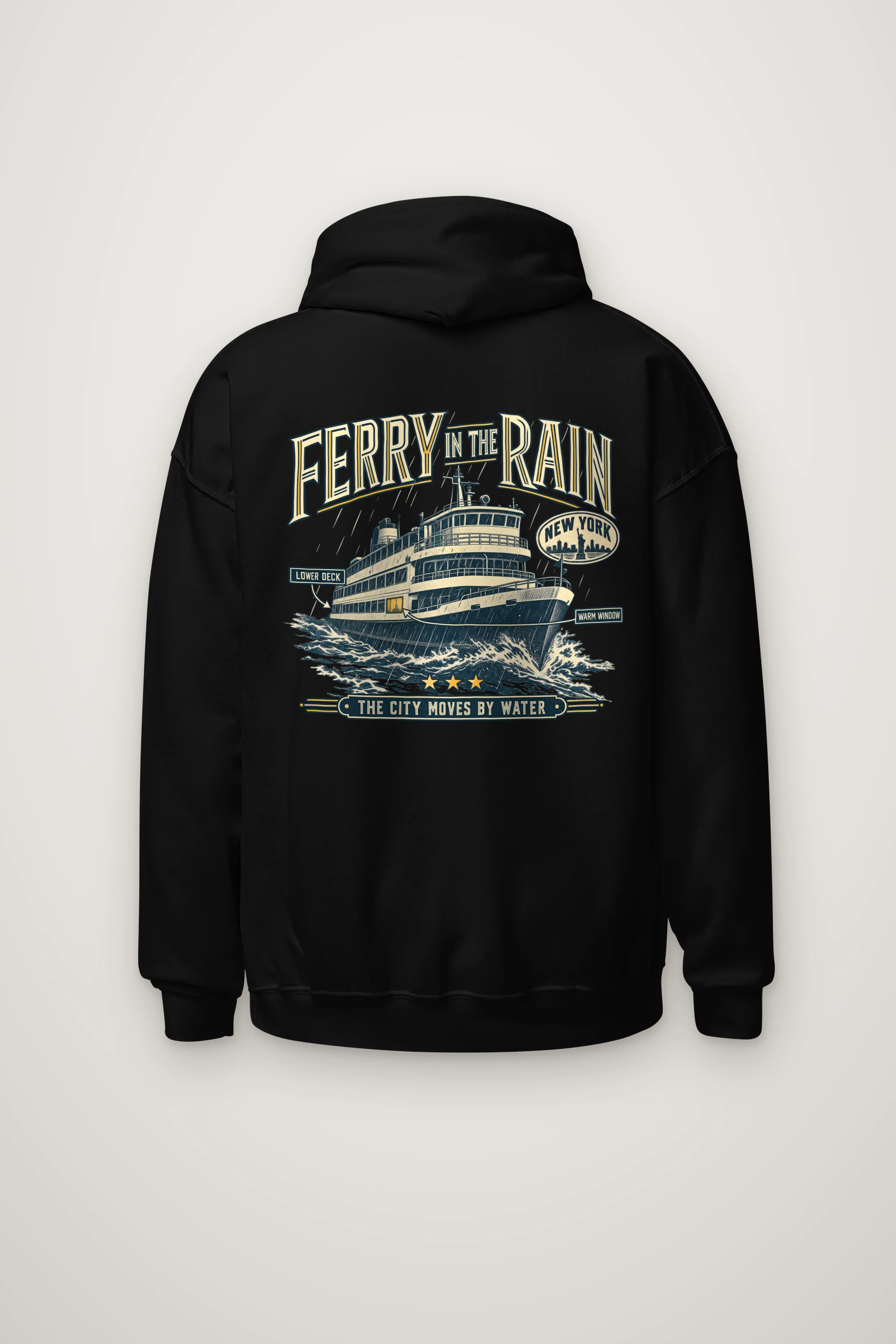"Ferry in the Rain" Heavy Blend Unisex Pullover Hoodie