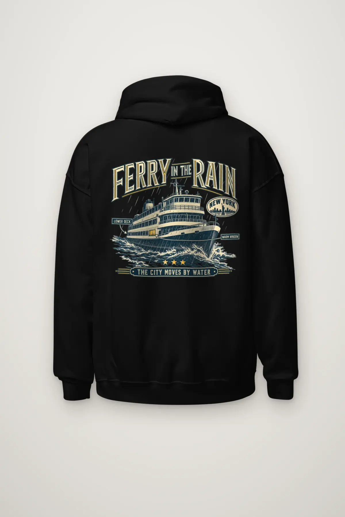 "Ferry in the Rain" Heavy Blend Unisex Pullover Hoodie