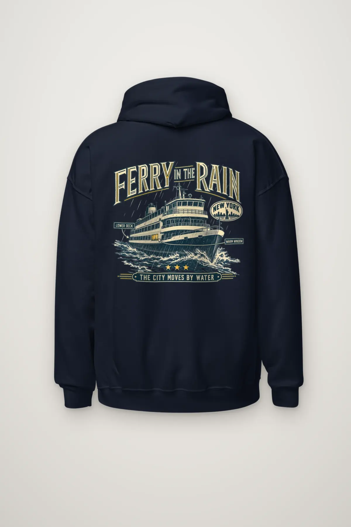 "Ferry in the Rain" Heavy Blend Unisex Pullover Hoodie