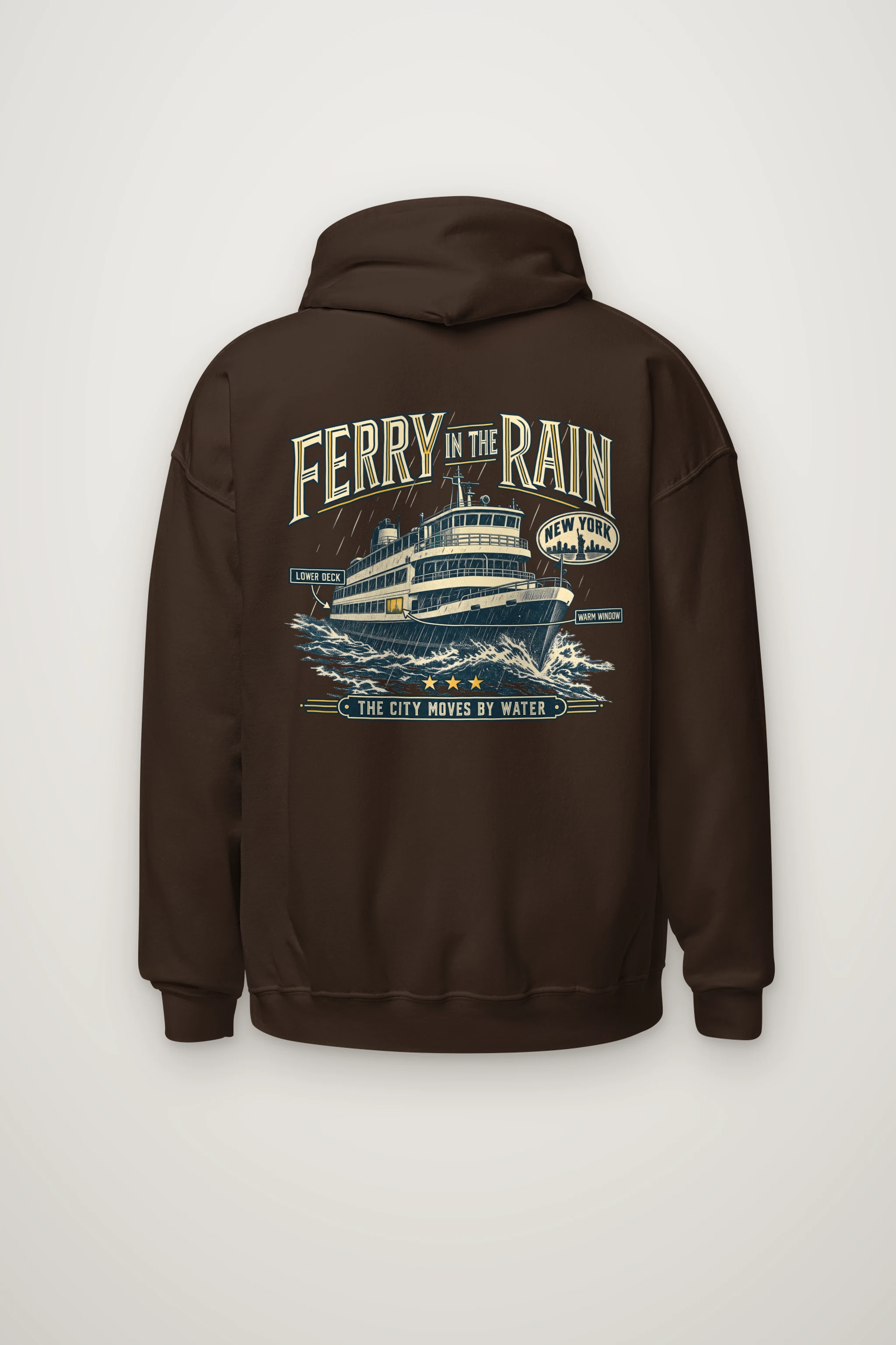 "Ferry in the Rain" Heavy Blend Unisex Pullover Hoodie