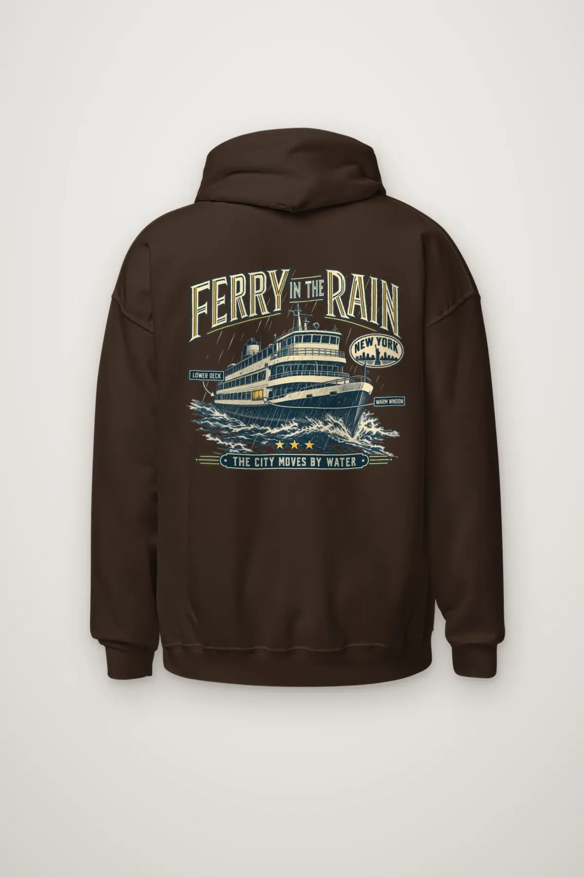 "Ferry in the Rain" Heavy Blend Unisex Pullover Hoodie