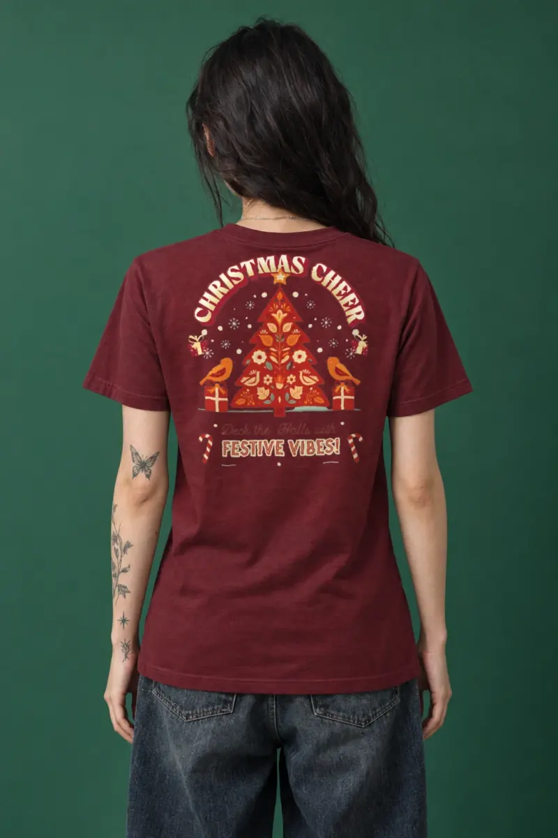 "Festive Vibes" Heavyweight Unisex Crewneck T-shirt