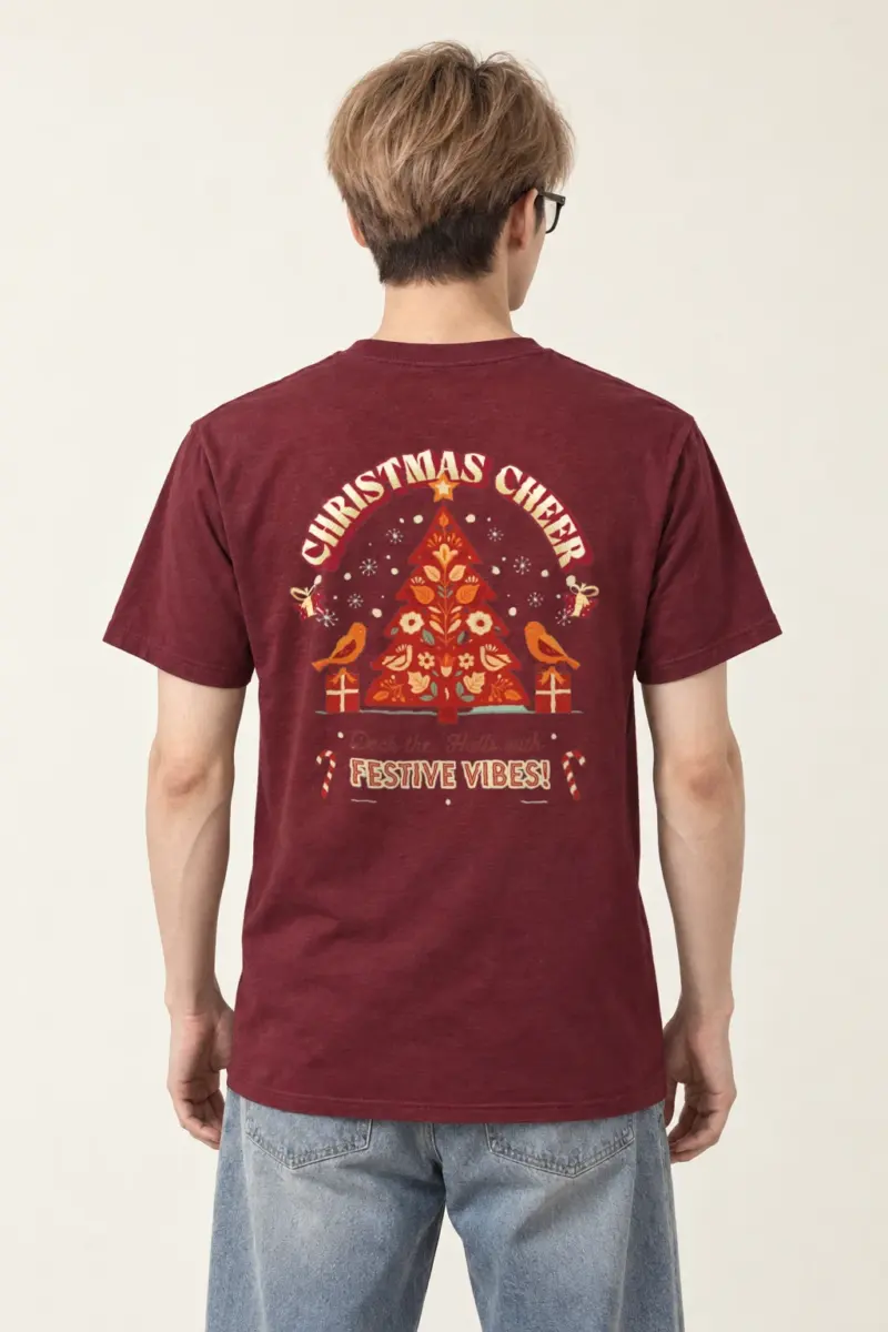 "Festive Vibes" Heavyweight Unisex Crewneck T-shirt