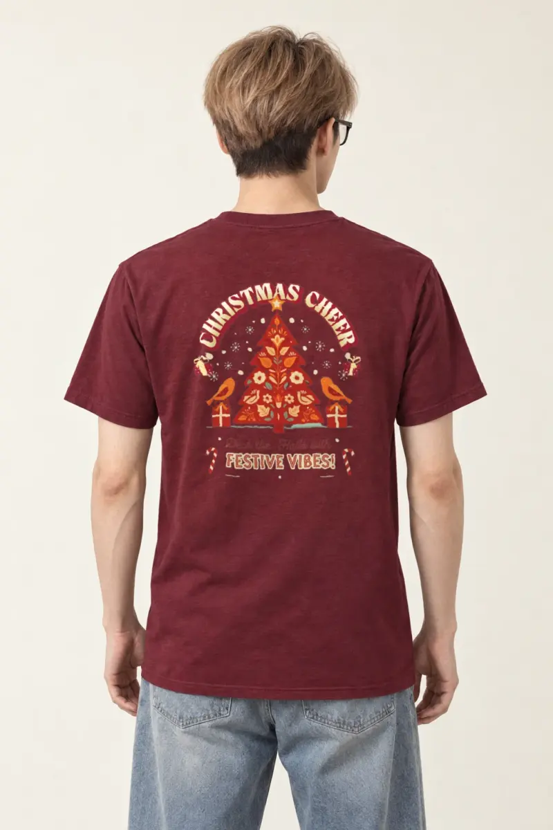 "Festive Vibes" Heavyweight Unisex Crewneck T-shirt