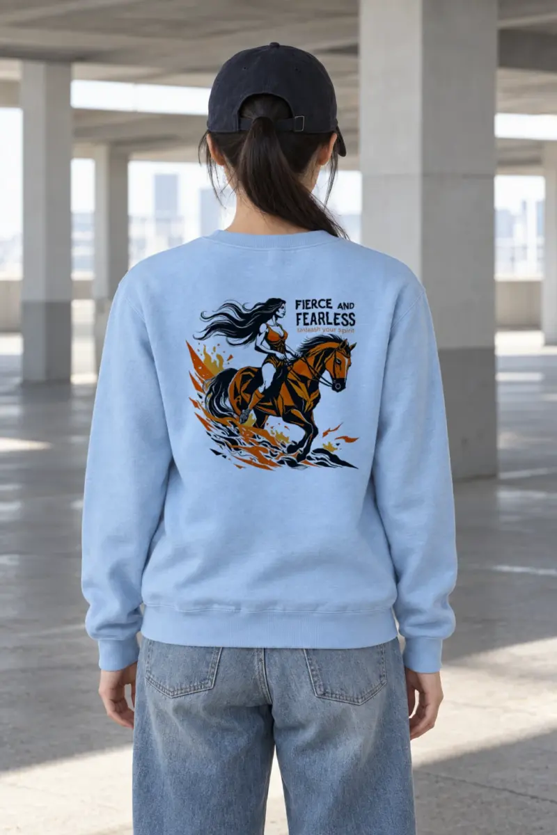 "Fierce And Fearless" Heavy Blend Unisex Crewneck Sweatshirt | Gildan 18000
