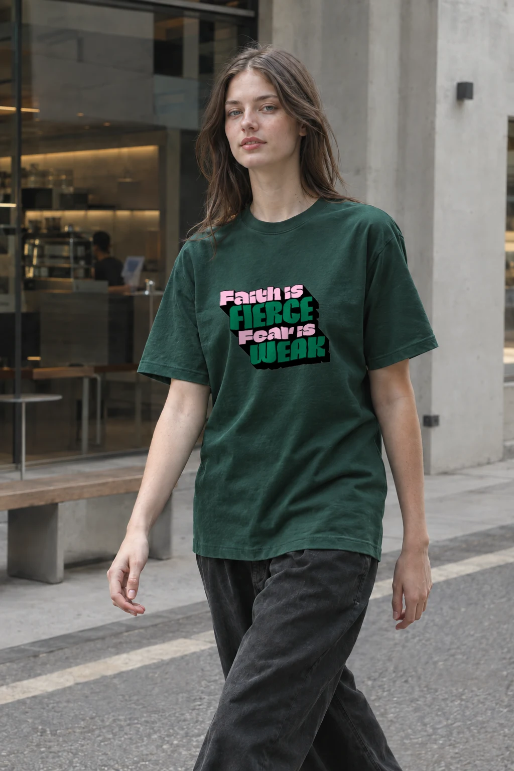 "Fierce Fears Weak" Heavyweight Unisex Crewneck T-shirt | Gildan 5000