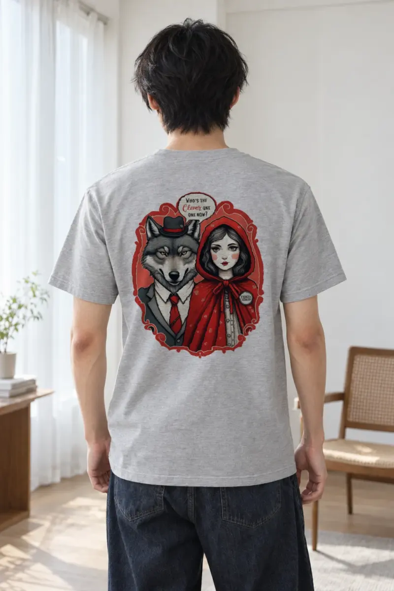 "Fierce Femme Wolf" Heavyweight Unisex Crewneck T-shirt | Gildan 5000