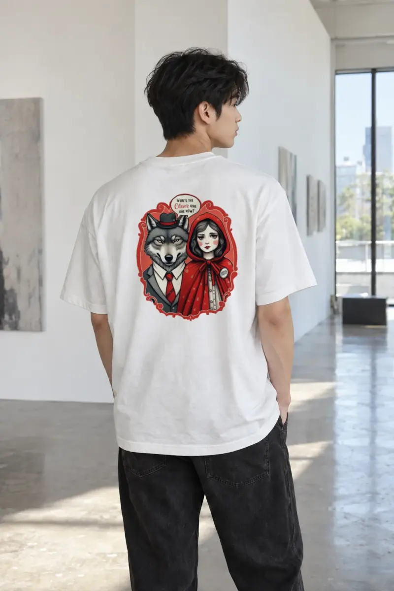 “Fierce Femme Wolf” Heavyweight Unisex Crewneck T-shirt | Gildan 5000