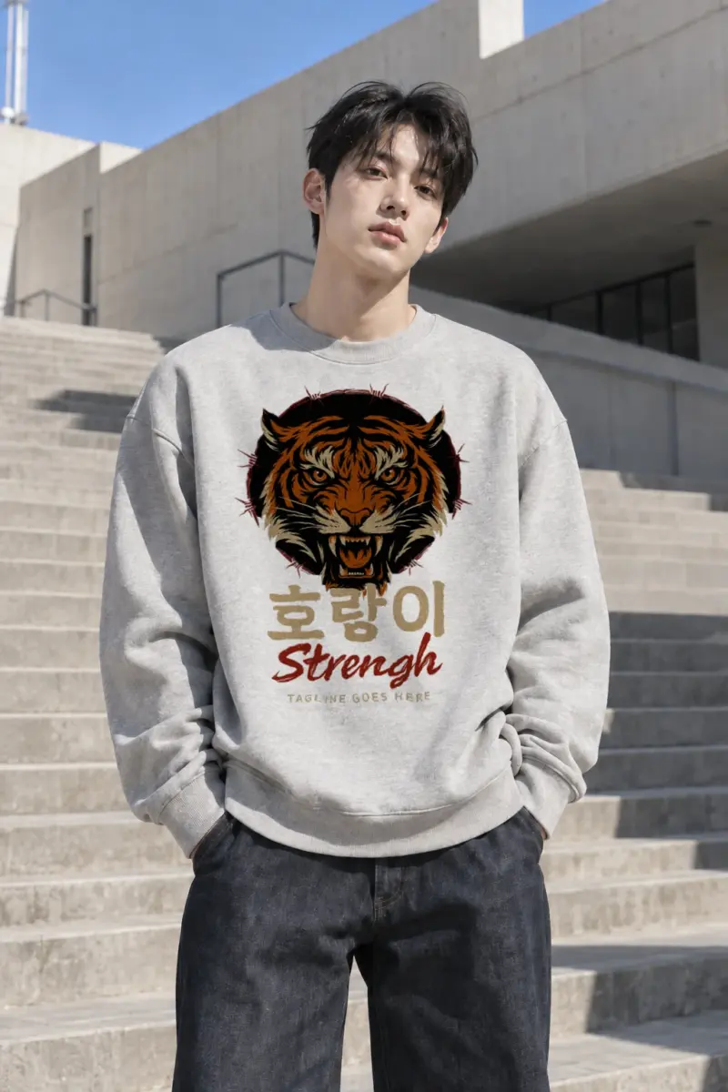 "Fierce Tiger Strength" Heavy Blend Unisex Crewneck Sweatshirt | Gildan 18000
