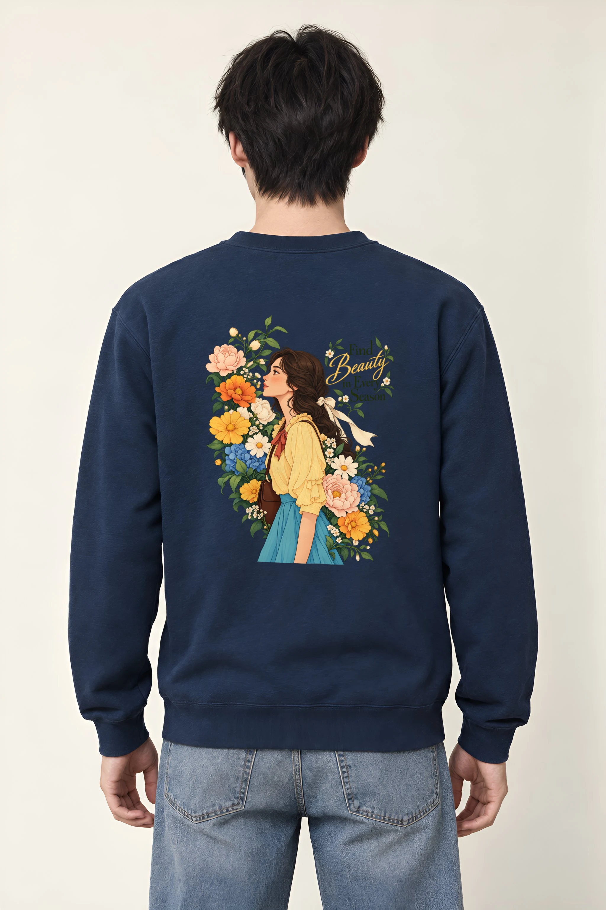 "Find Beauty in Every Season" Heavy Blend Unisex Crewneck Sweatshirt