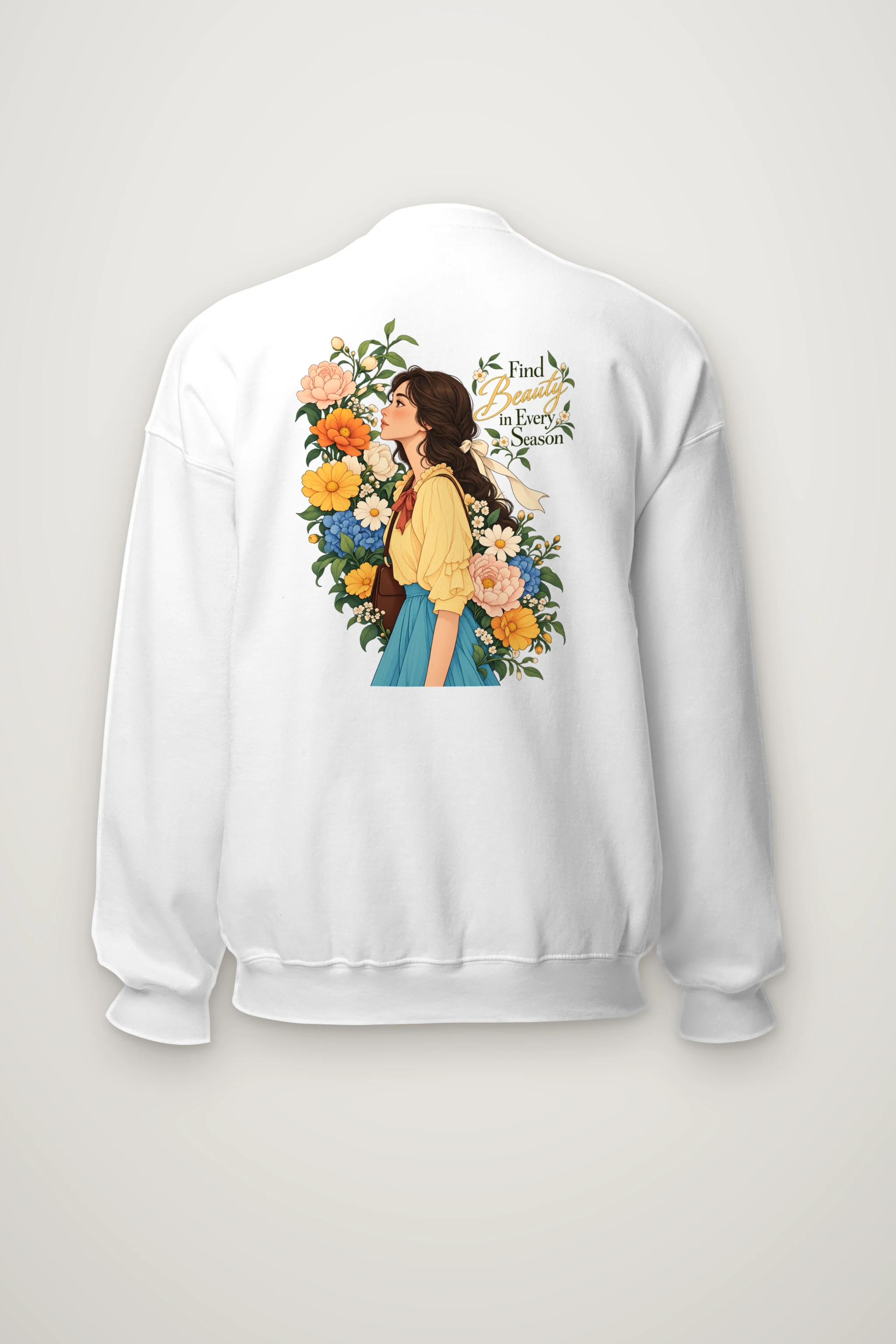 "Find Beauty in Every Season" Heavy Blend Unisex Crewneck Sweatshirt