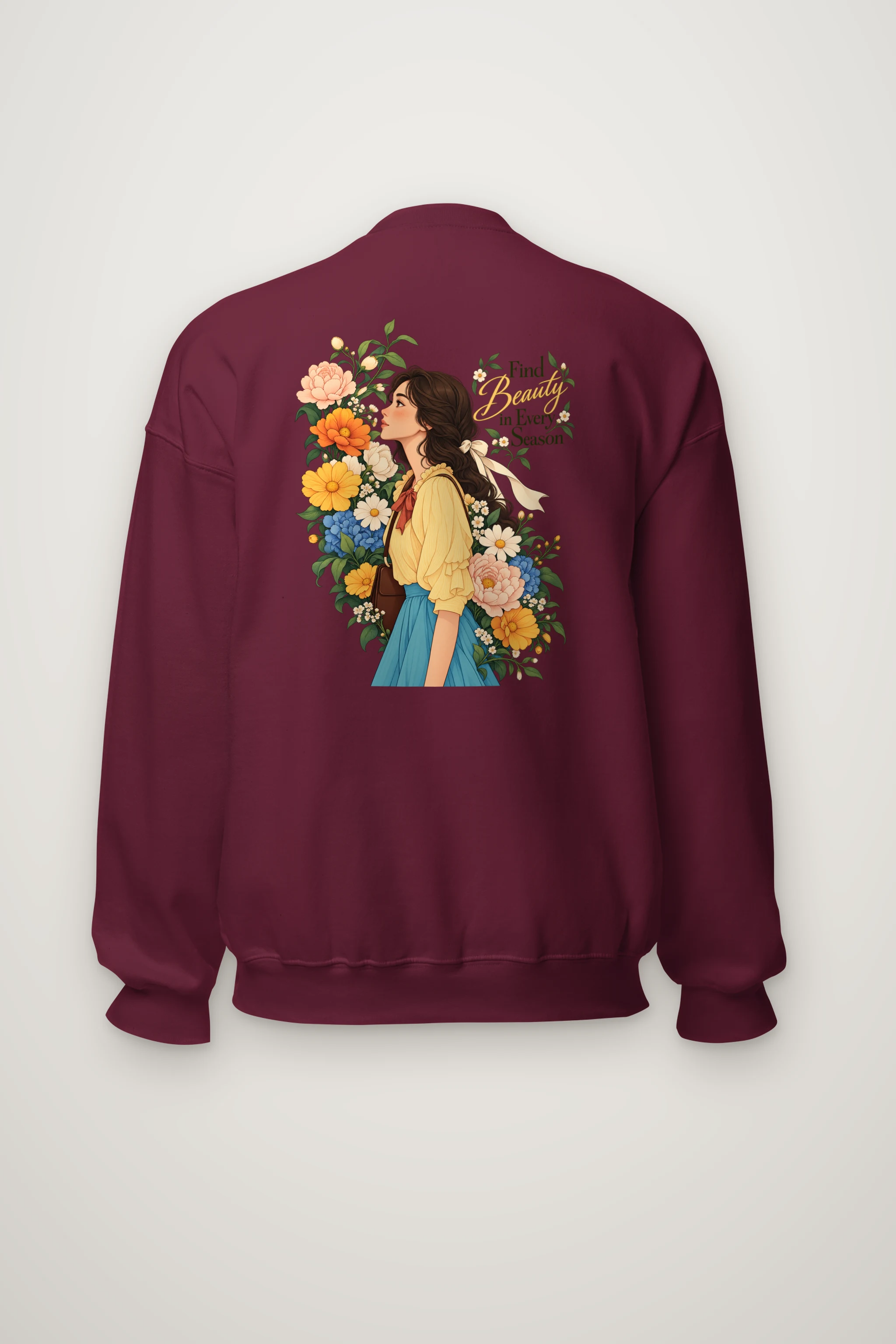 "Find Beauty in Every Season" Heavy Blend Unisex Crewneck Sweatshirt