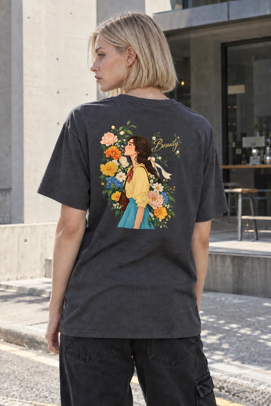 "Find Beauty in Every Season" Heavyweight Unisex Crewneck T-shirt | Gildan 5000