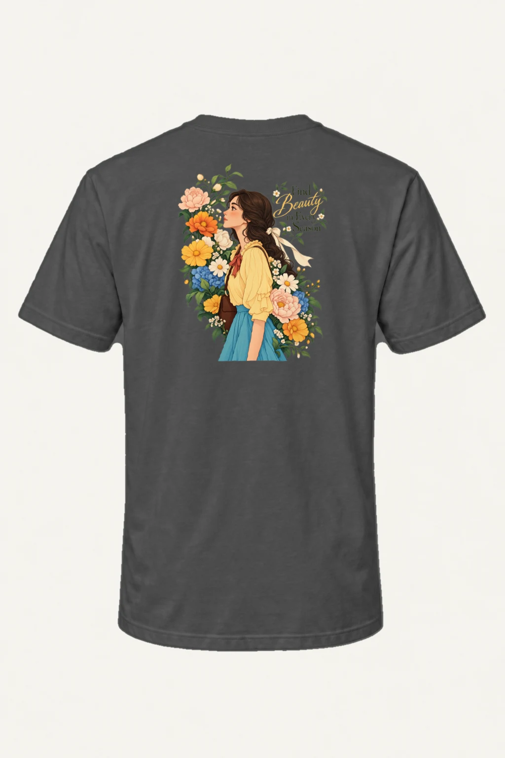 "Find Beauty in Every Season" Heavyweight Unisex Crewneck T-shirt | Gildan 5000