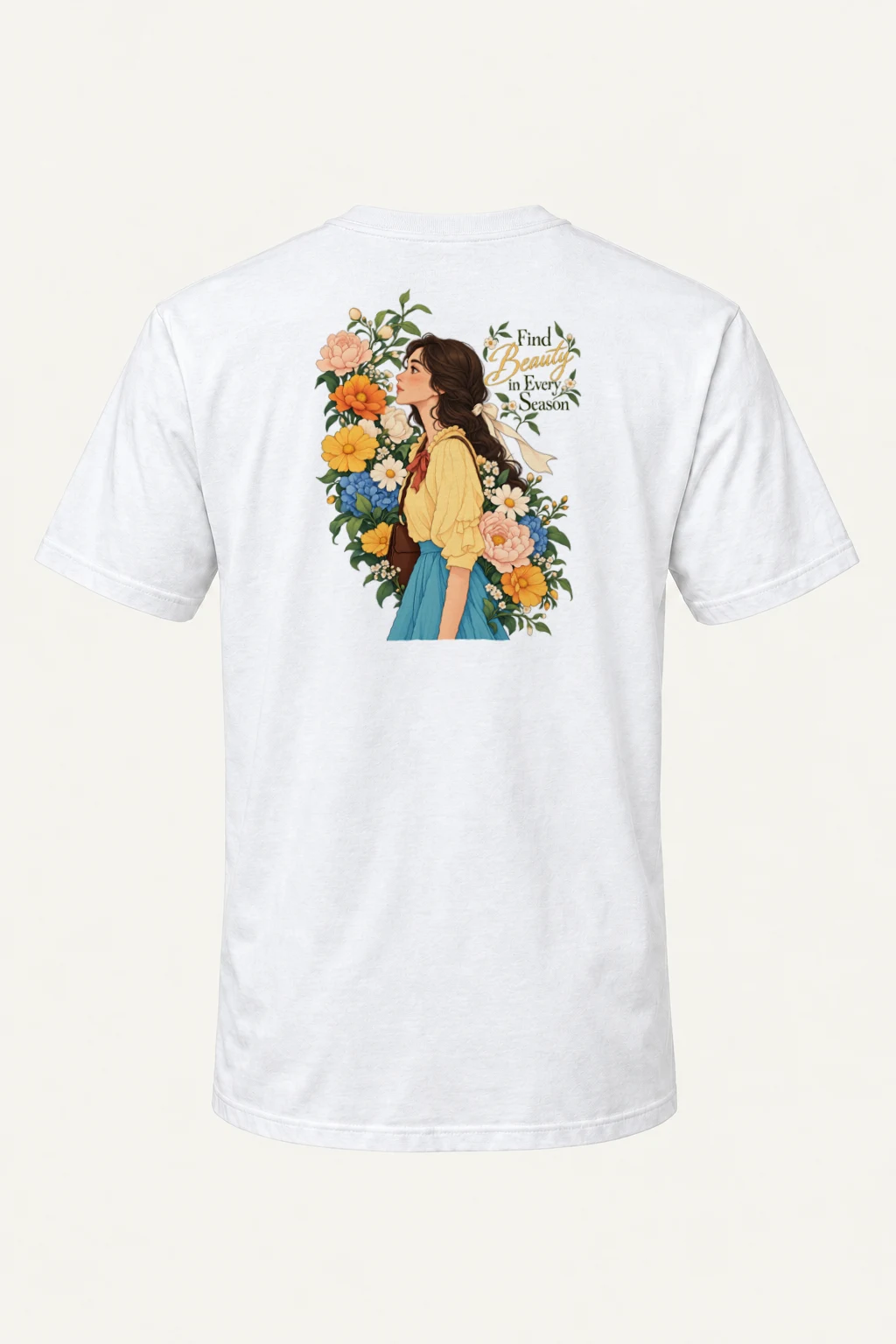 "Find Beauty in Every Season" Heavyweight Unisex Crewneck T-shirt | Gildan 5000