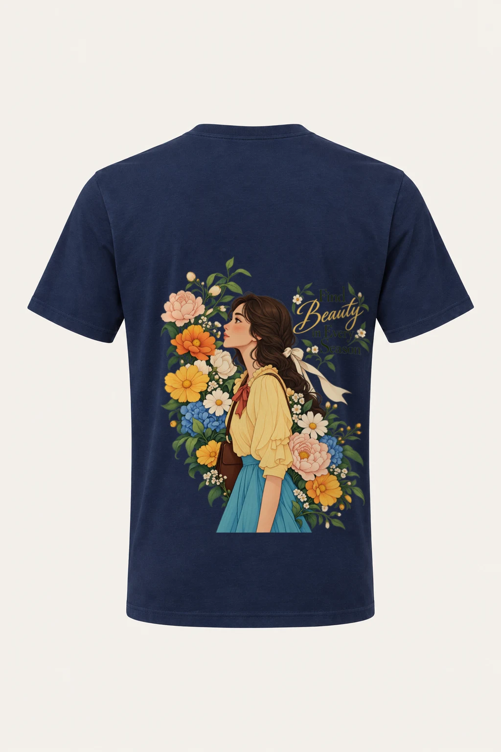 "Find Beauty in Every Season" Heavyweight Unisex Crewneck T-shirt | Gildan 5000