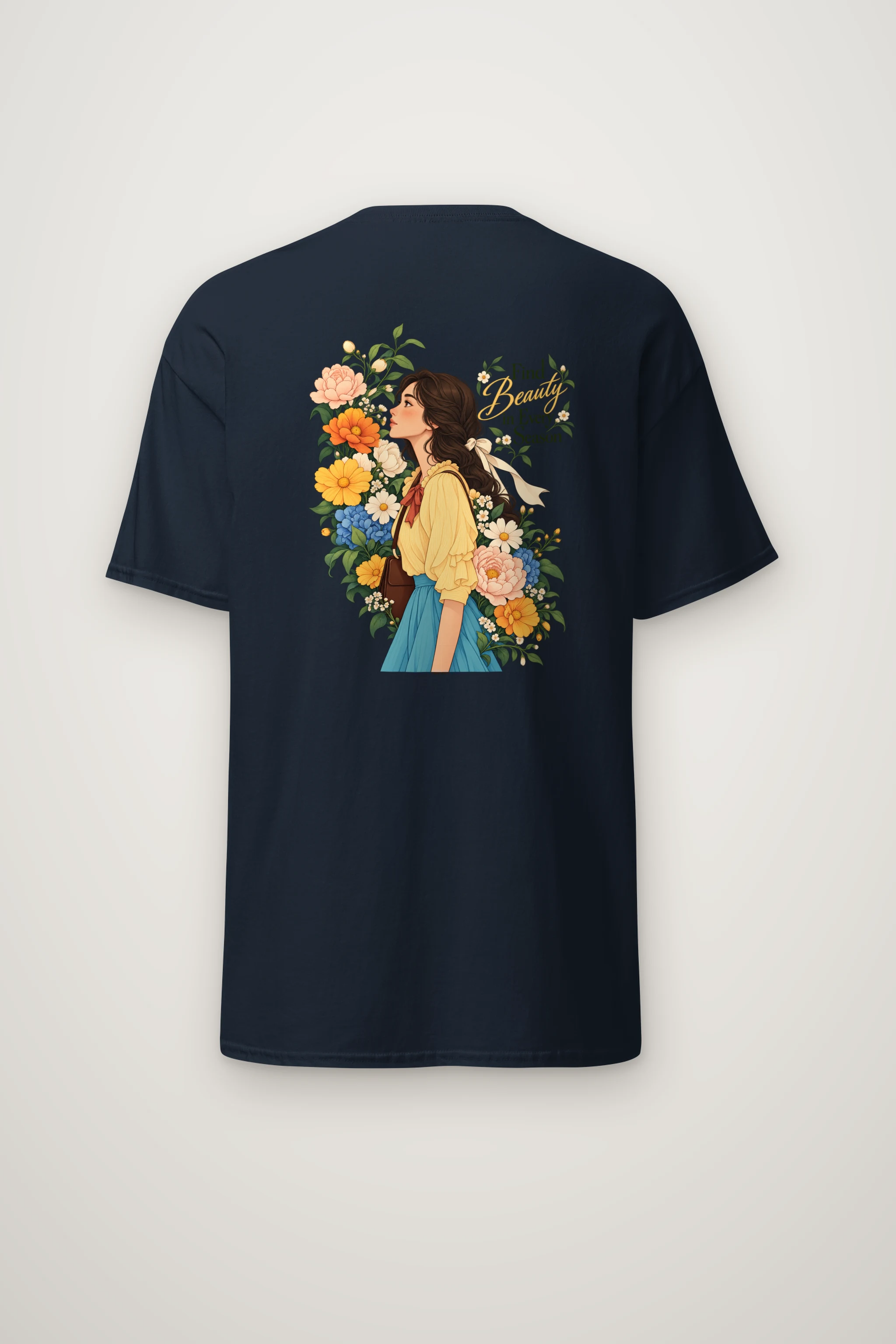 "Find Beauty in Every Season" Heavyweight Unisex Crewneck T-shirt
