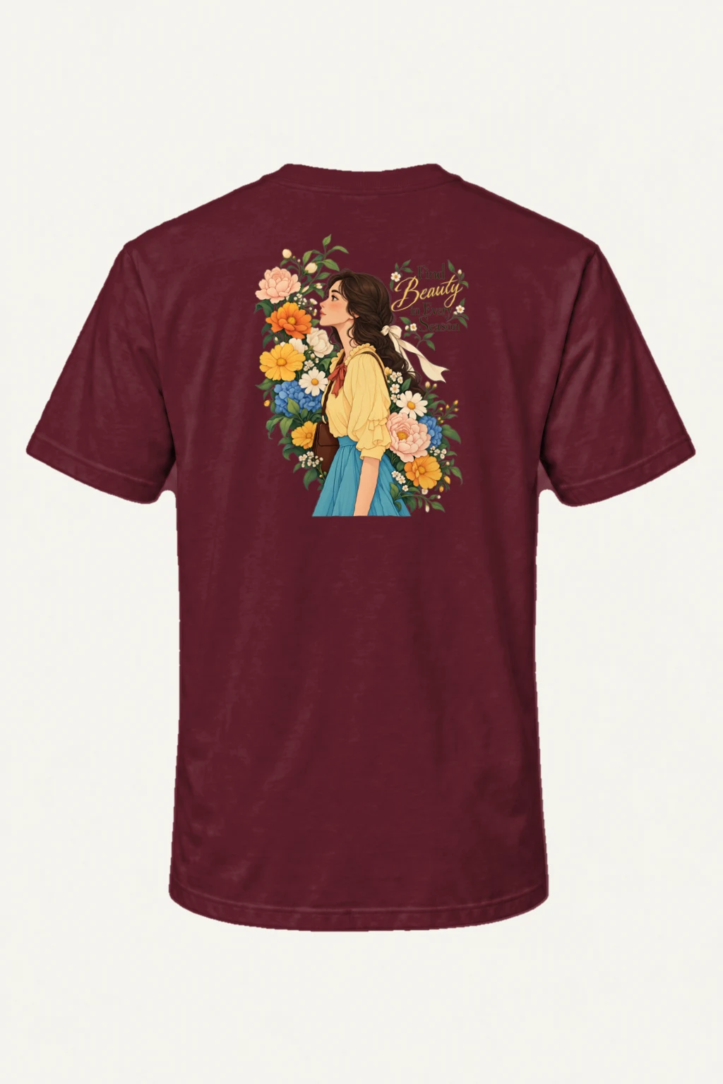 "Find Beauty in Every Season" Heavyweight Unisex Crewneck T-shirt | Gildan 5000
