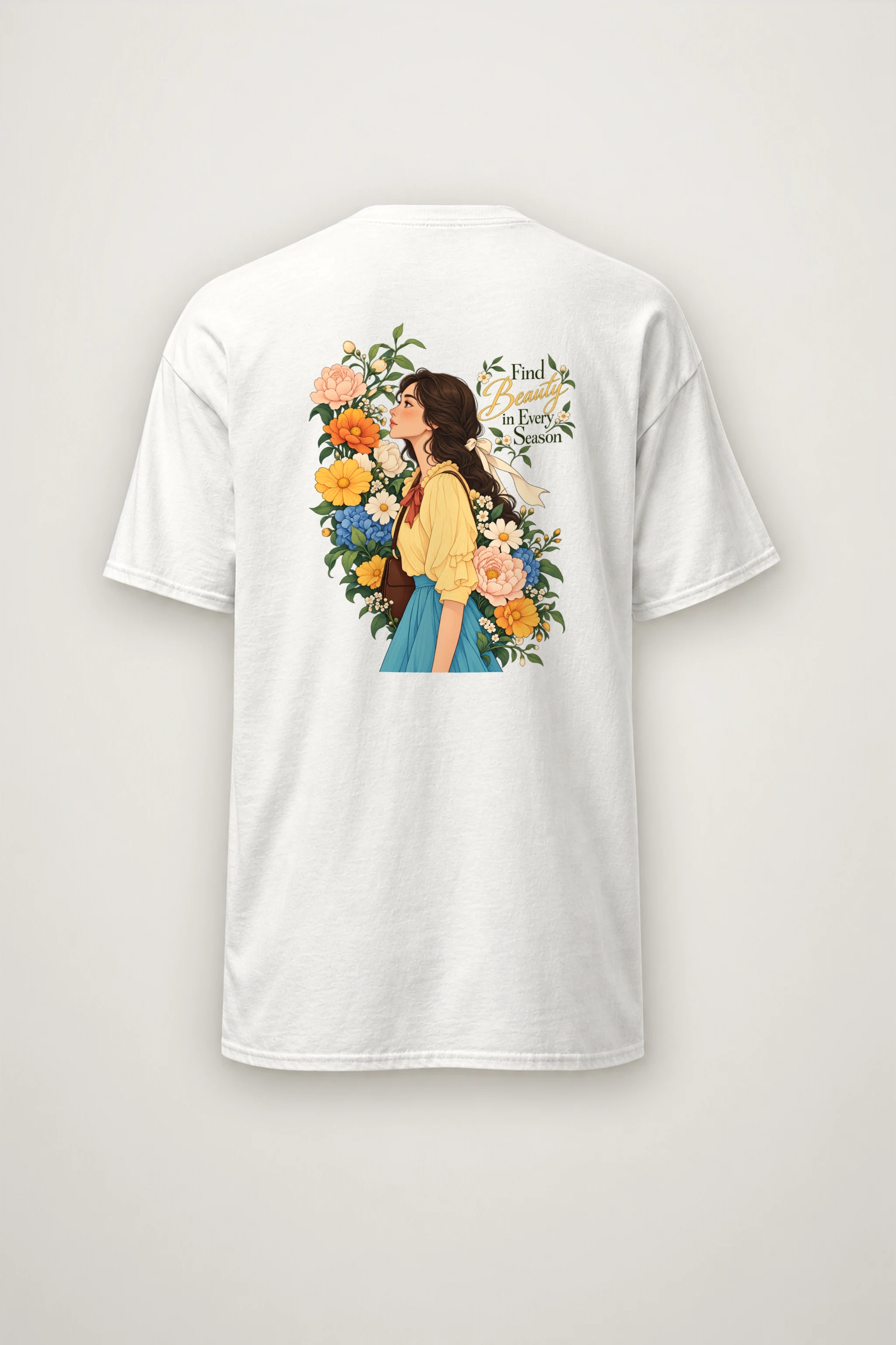 "Find Beauty in Every Season" Heavyweight Unisex Crewneck T-shirt